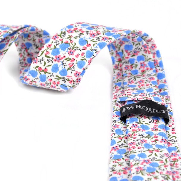 Floral Cotton Slim Tie 2.5" - NVC-FLORAL5 - Bundle Bus