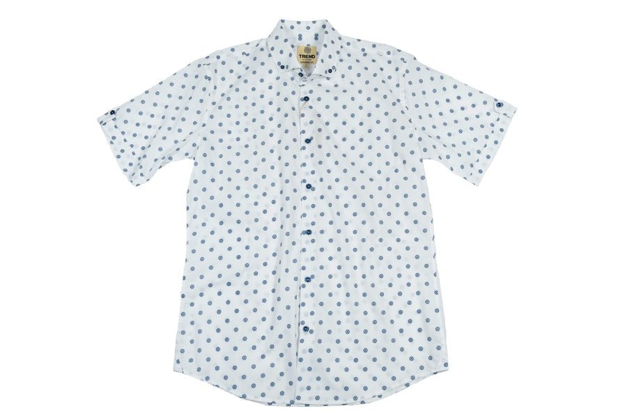 FX Fusion Trend Collection "Oxford Wheel" Short Sleeve Dress Shirt - Bundle Bus
