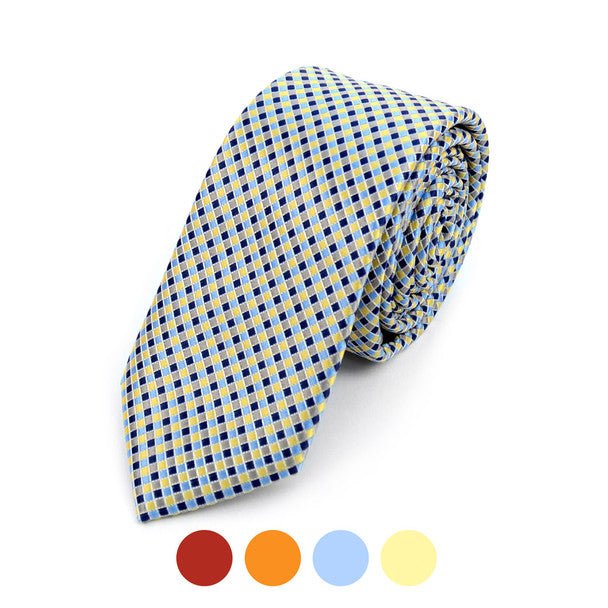 Geometric Microfiber Poly Woven 2.25" Slim Tie - MPWS5908 - Bundle Bus