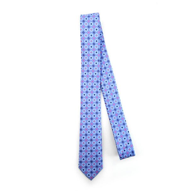 Geometric Microfiber Poly Woven 2.25" Slim Tie - MPWS5913 - Bundle Bus