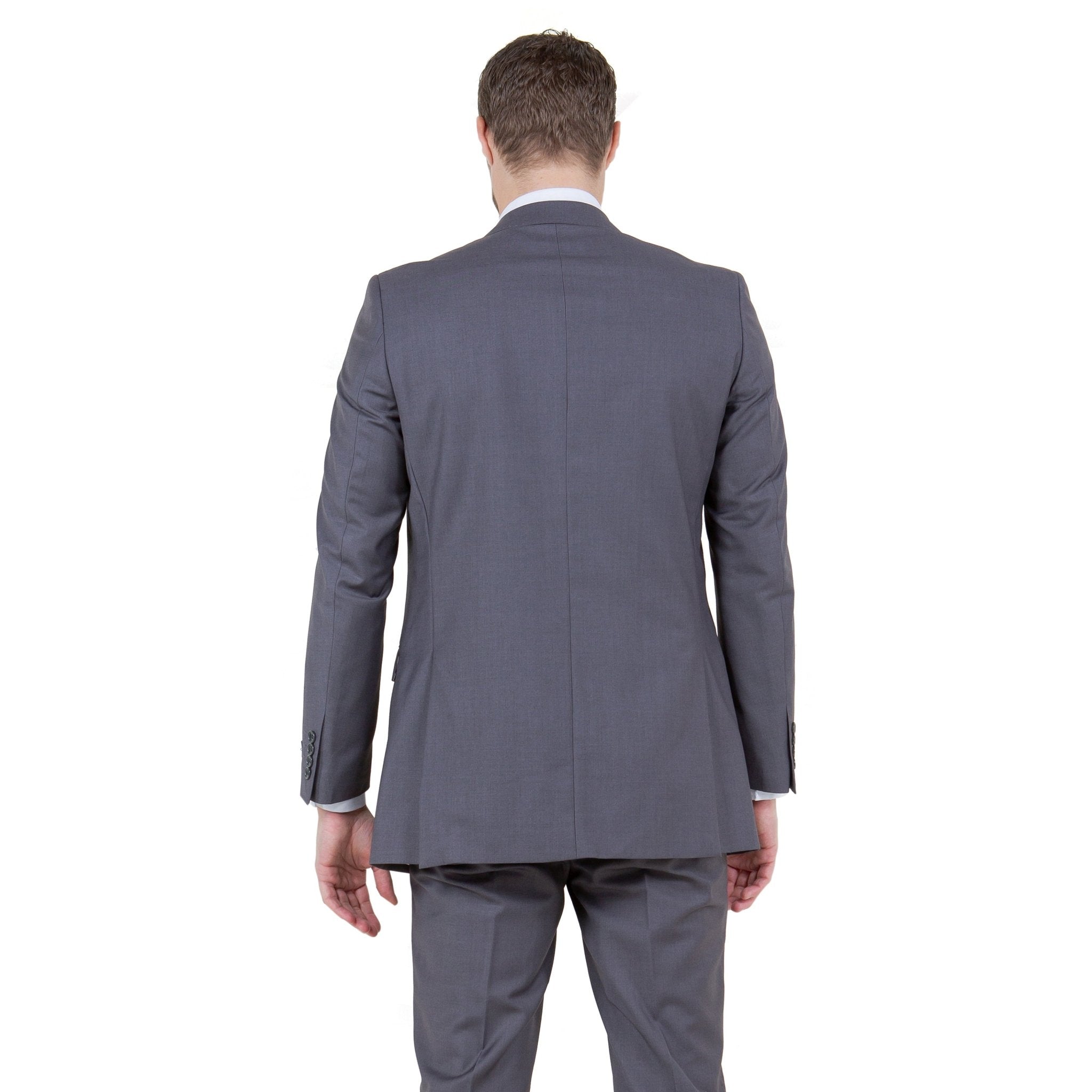Gray Solid 2 - PC Slim Fit Performance Stretch Suits - Bundle Bus
