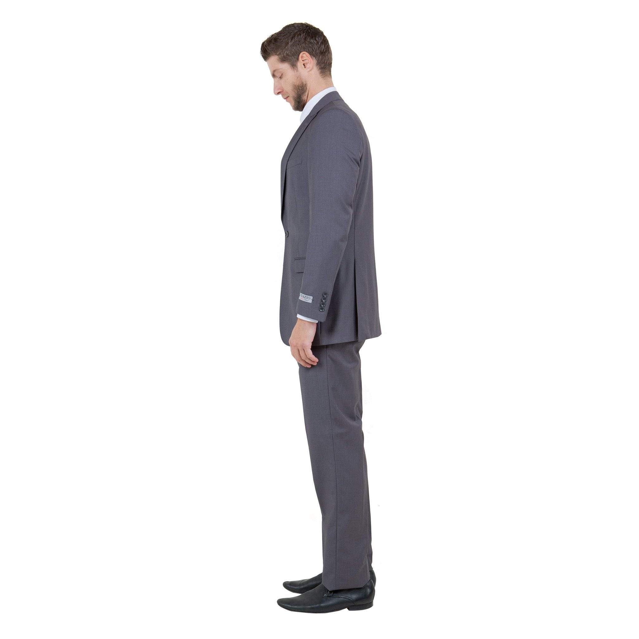 Gray Solid 2 - PC Slim Fit Performance Stretch Suits - Bundle Bus