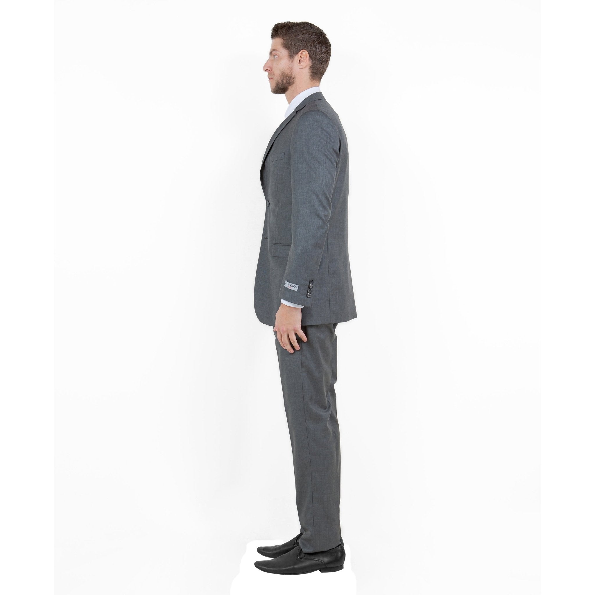 Green Slate Men's 2pc Sharkskin Suit Slim - Fit - Bundle Bus