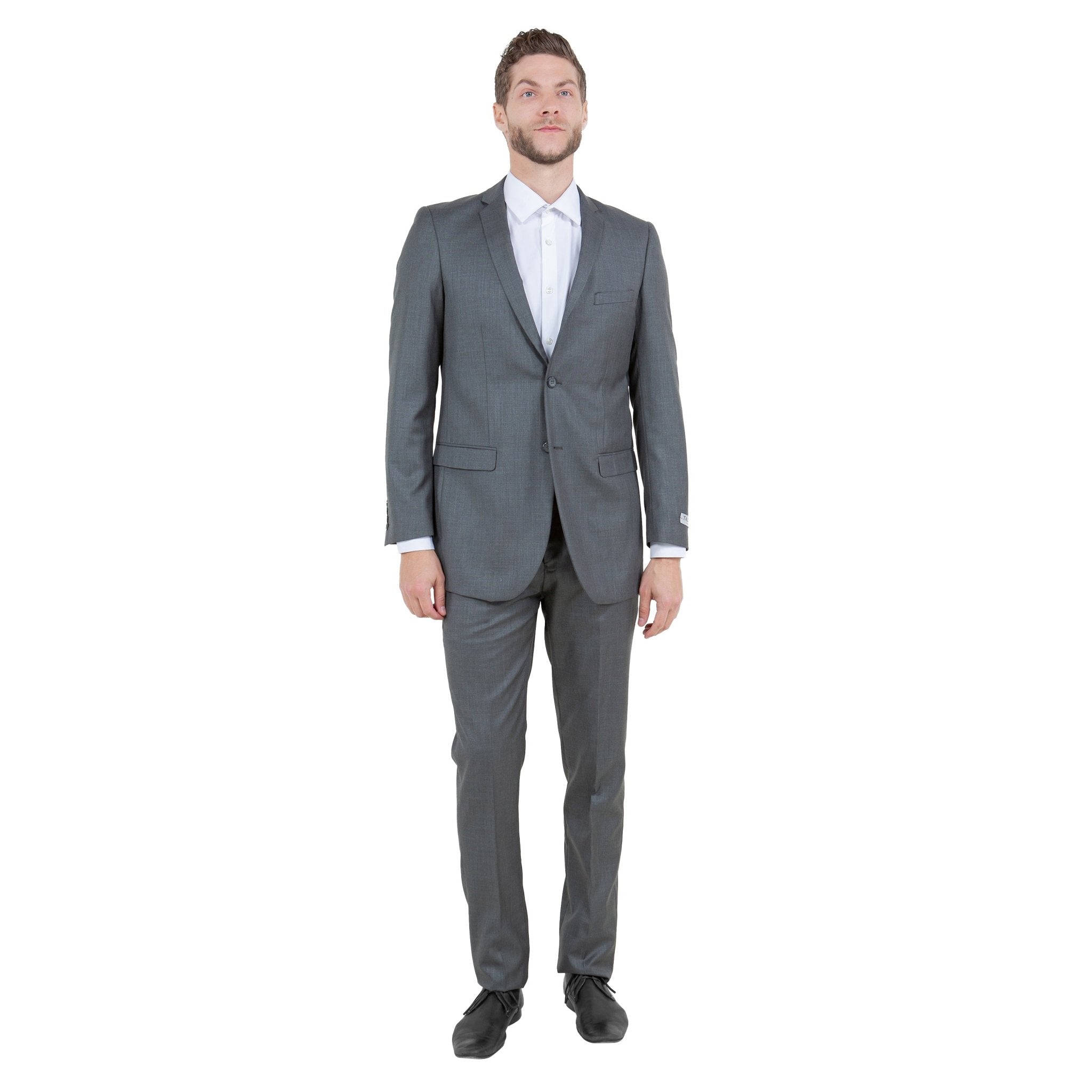 Green Slate Men's 2pc Sharkskin Suit Slim - Fit - Bundle Bus