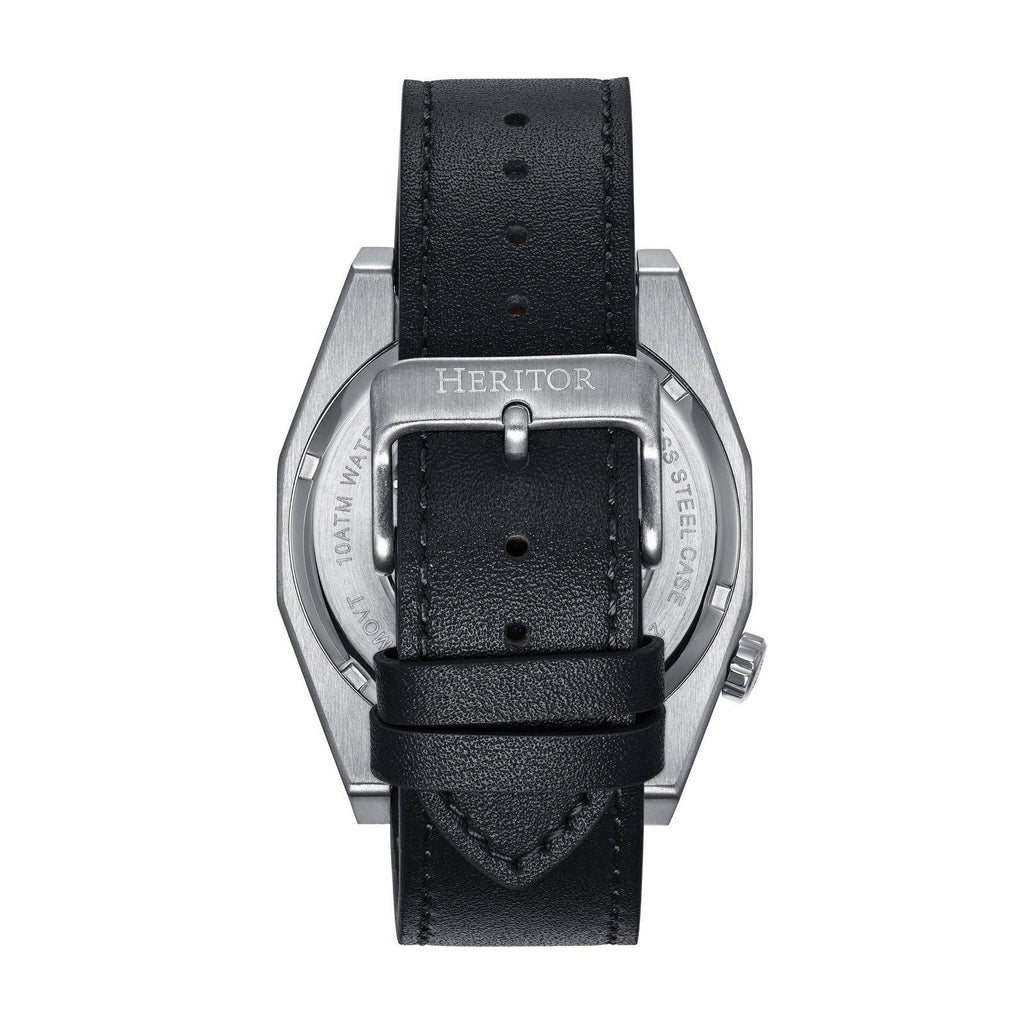 Heritor Automatic Amadeus Semi - Skeleton Leather - Band Watch - Bundle Bus