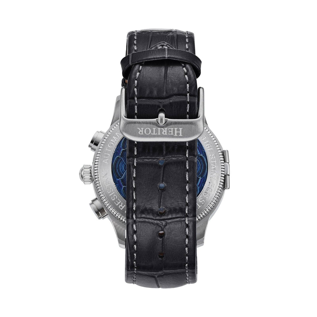 Heritor Automatic Apostle Leather Band Watch with Day/Date - Bundle Bus