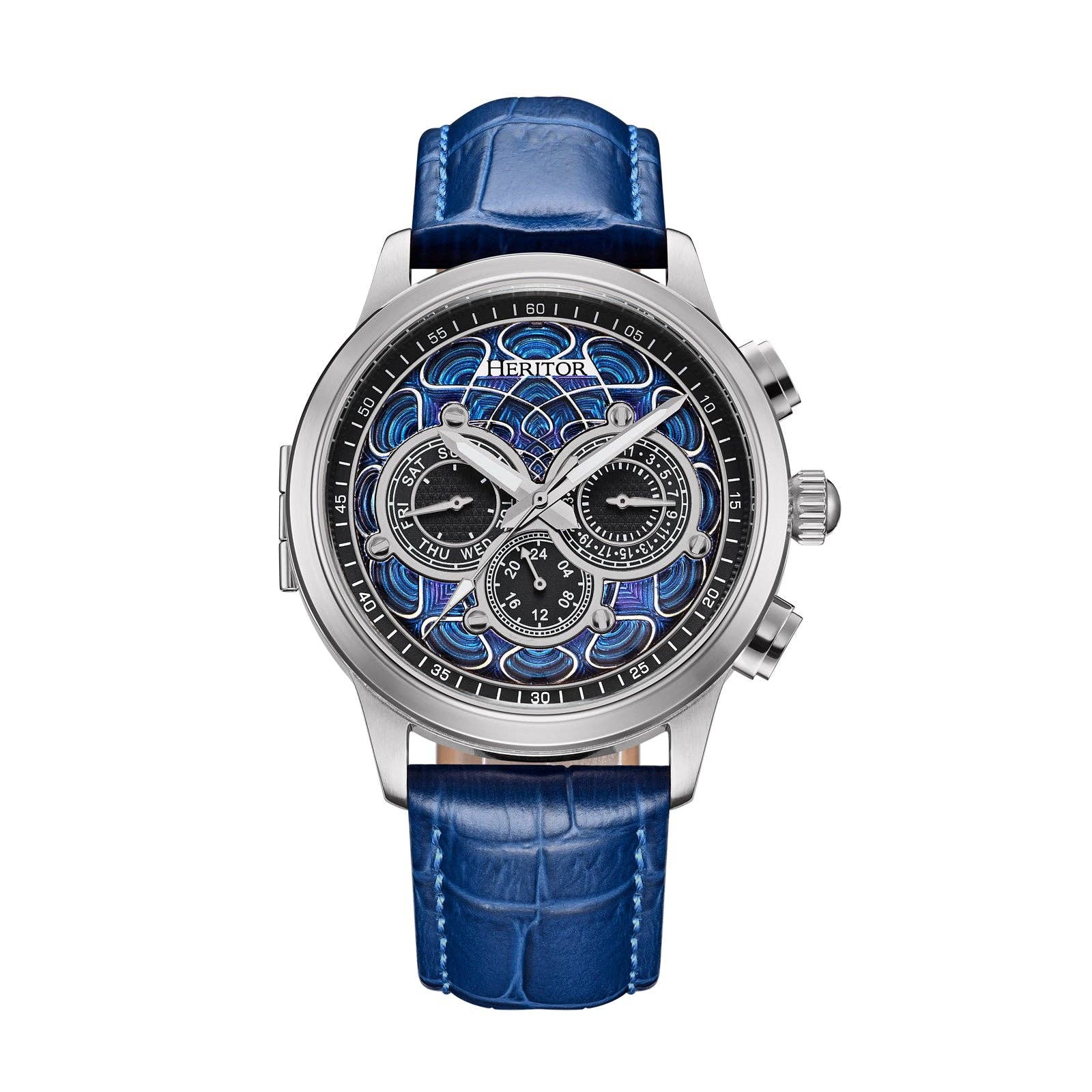 Heritor Automatic Apostle Leather Band Watch with Day/Date - Bundle Bus