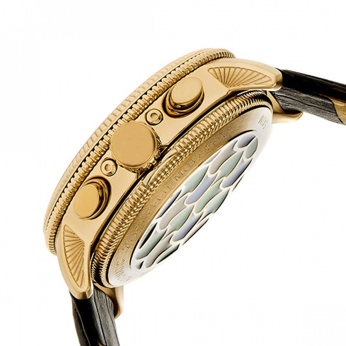 Heritor Automatic Aura Semi - Skeleton Leather - Band Watch - Bundle Bus