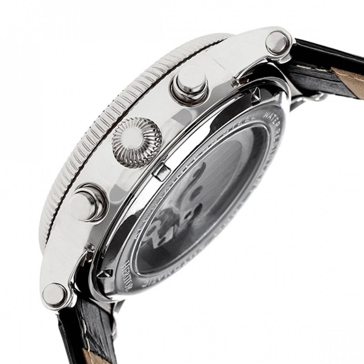 Heritor Automatic Winston Semi - Skeleton Leather - Band Watch - Bundle Bus