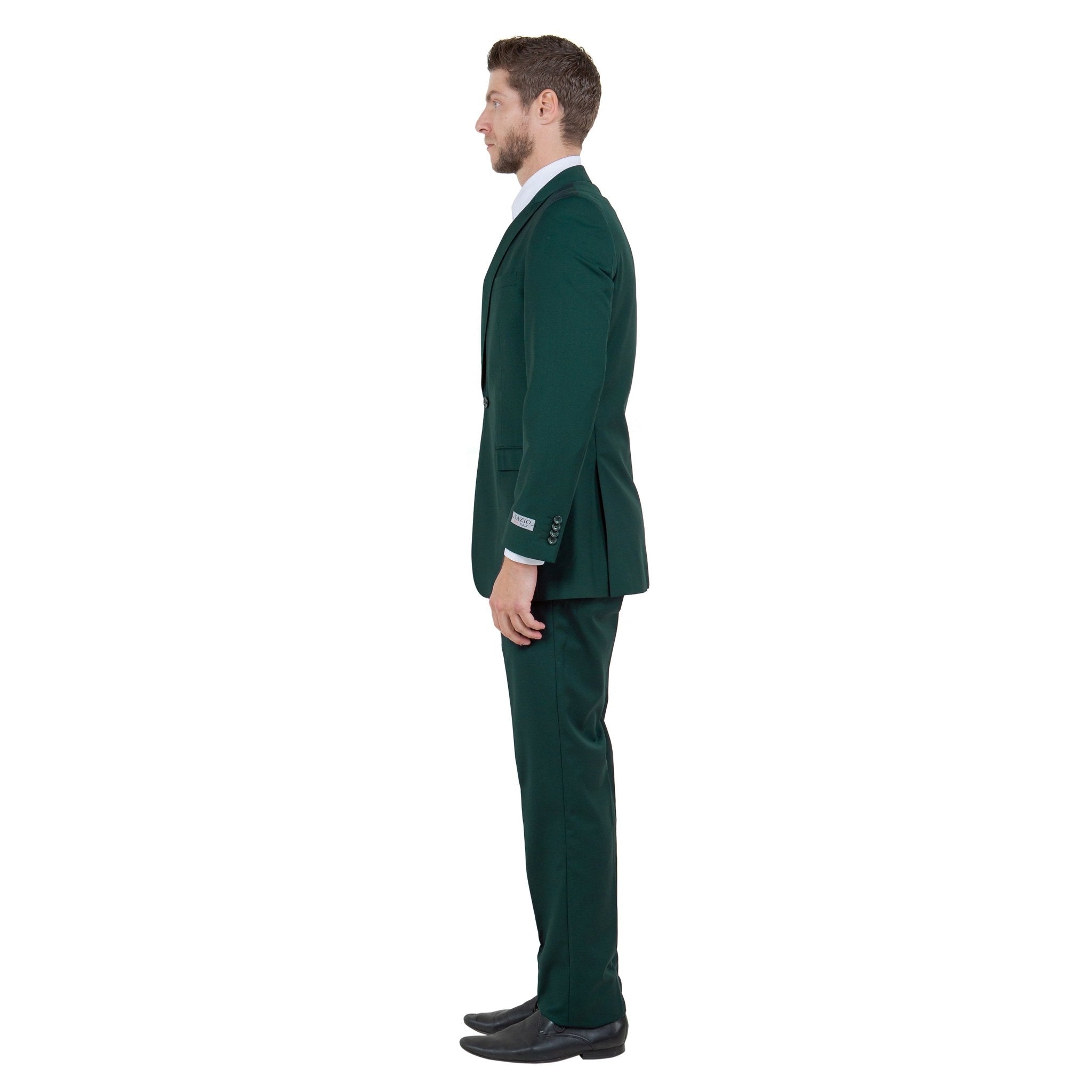 Hunter Green Solid 2 - PC Slim Fit Performance Stretch Suits - Bundle Bus