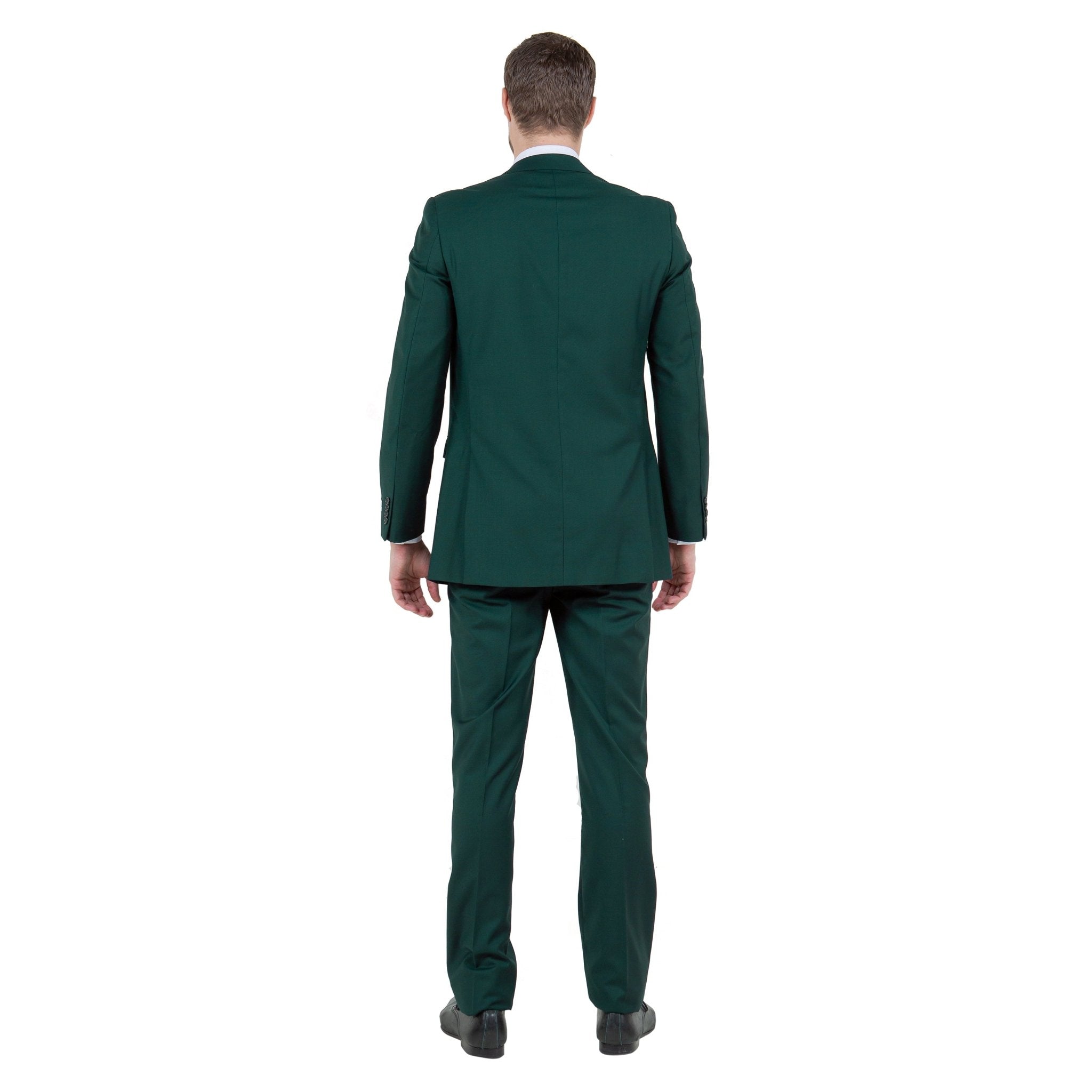 Hunter Green Solid 2 - PC Slim Fit Performance Stretch Suits - Bundle Bus