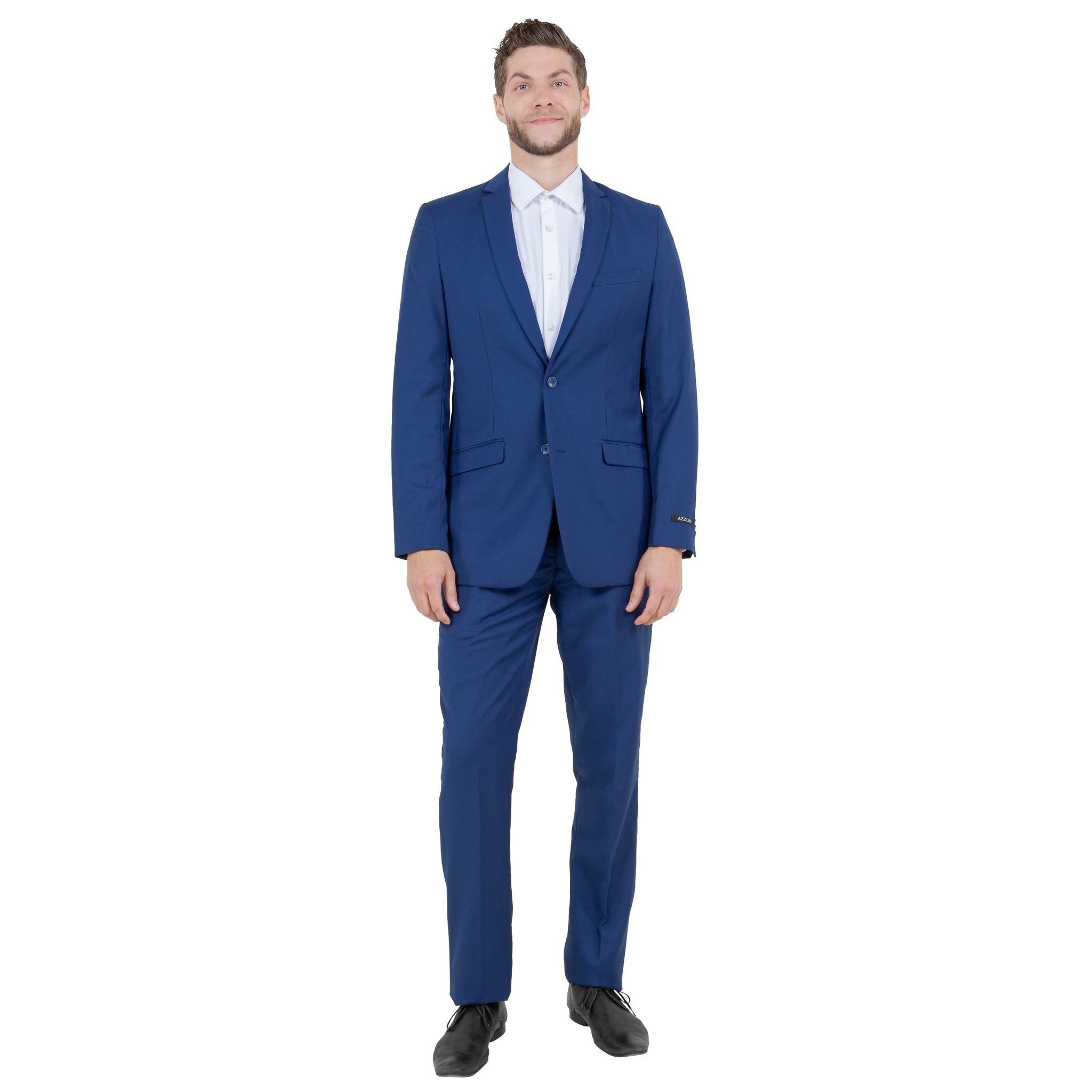 Indigo Men's Hybrid - Fit 3pc Paisley Suit w/ Wide Black Shawl Collar - Bundle Bus