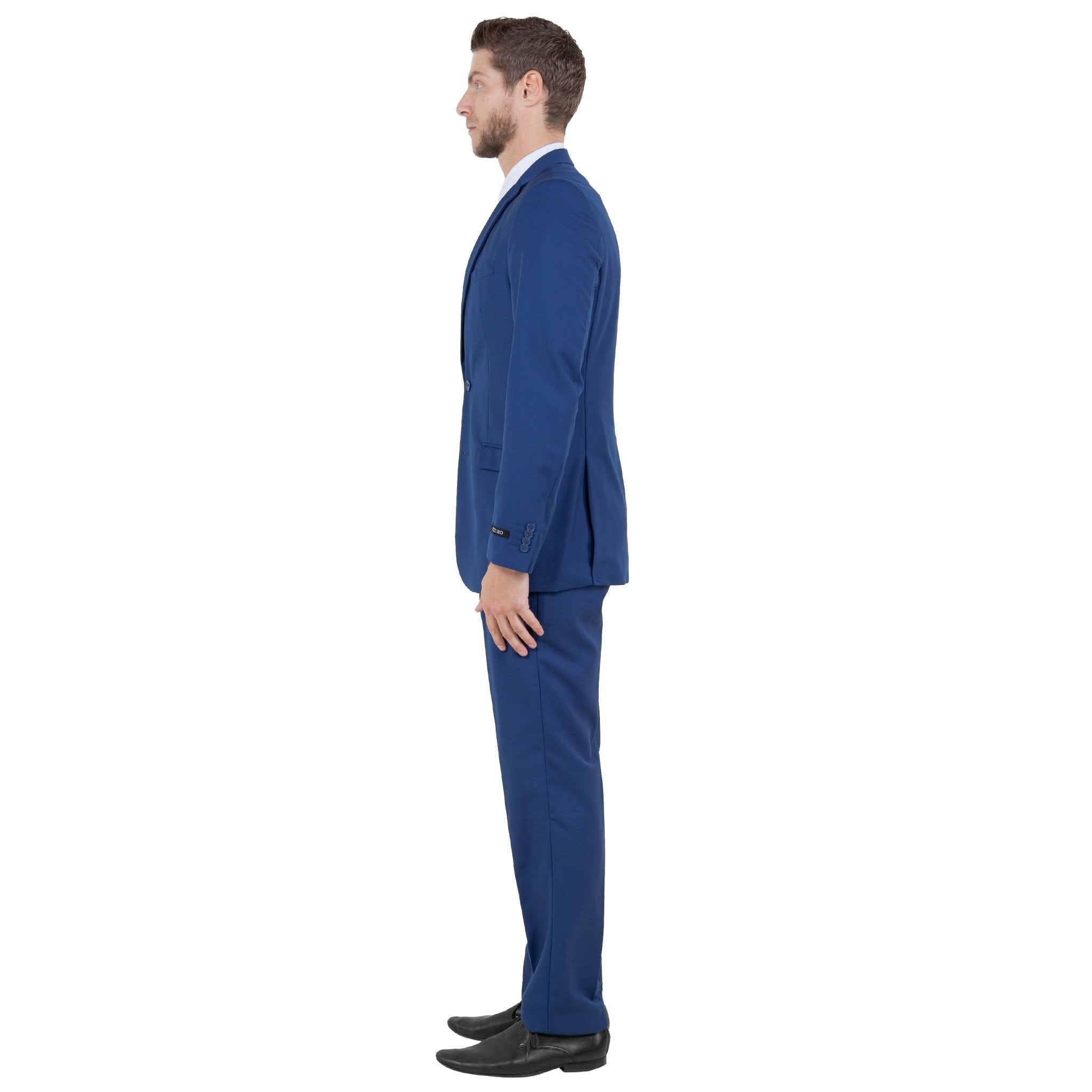 Indigo Men's Hybrid - Fit 3pc Paisley Suit w/ Wide Black Shawl Collar - Bundle Bus
