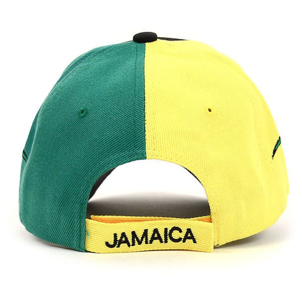 Jamaica Black 3D Embroidered Baseball Cap, Hat EBC10282 - Bundle Bus