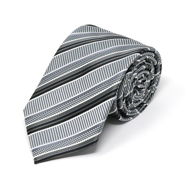 Men Diagonal Stripe Micro Fiber Poly Woven Tie-MPW5953 - Bundle Bus