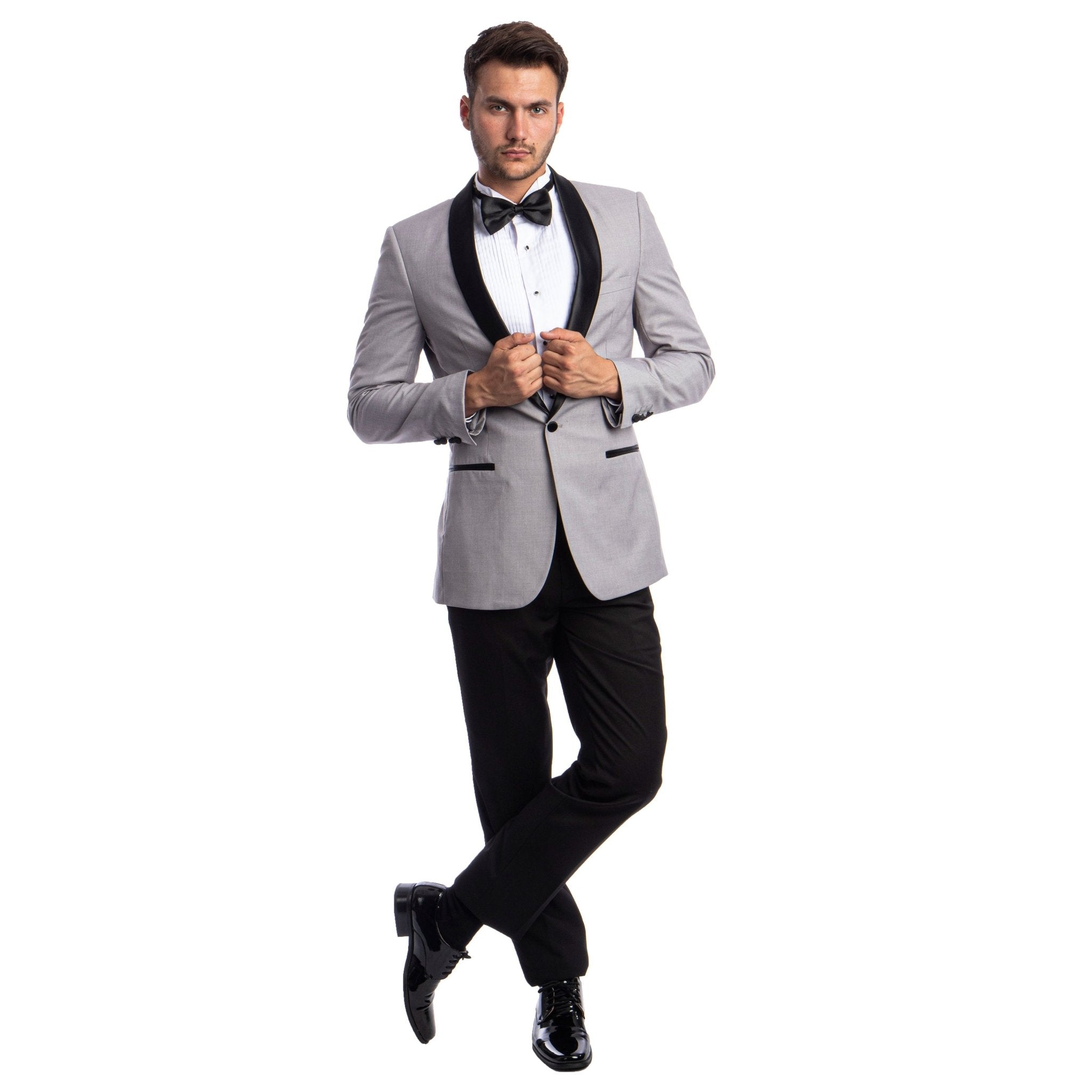 Men's 2pc Tuxedo Set W/ Satin Shawl Collar - Bundle Bus