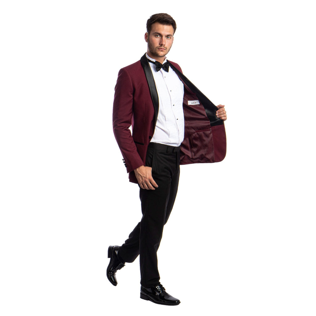 Men's 2pc Tuxedo Set W/ Satin Shawl Collar - Bundle Bus