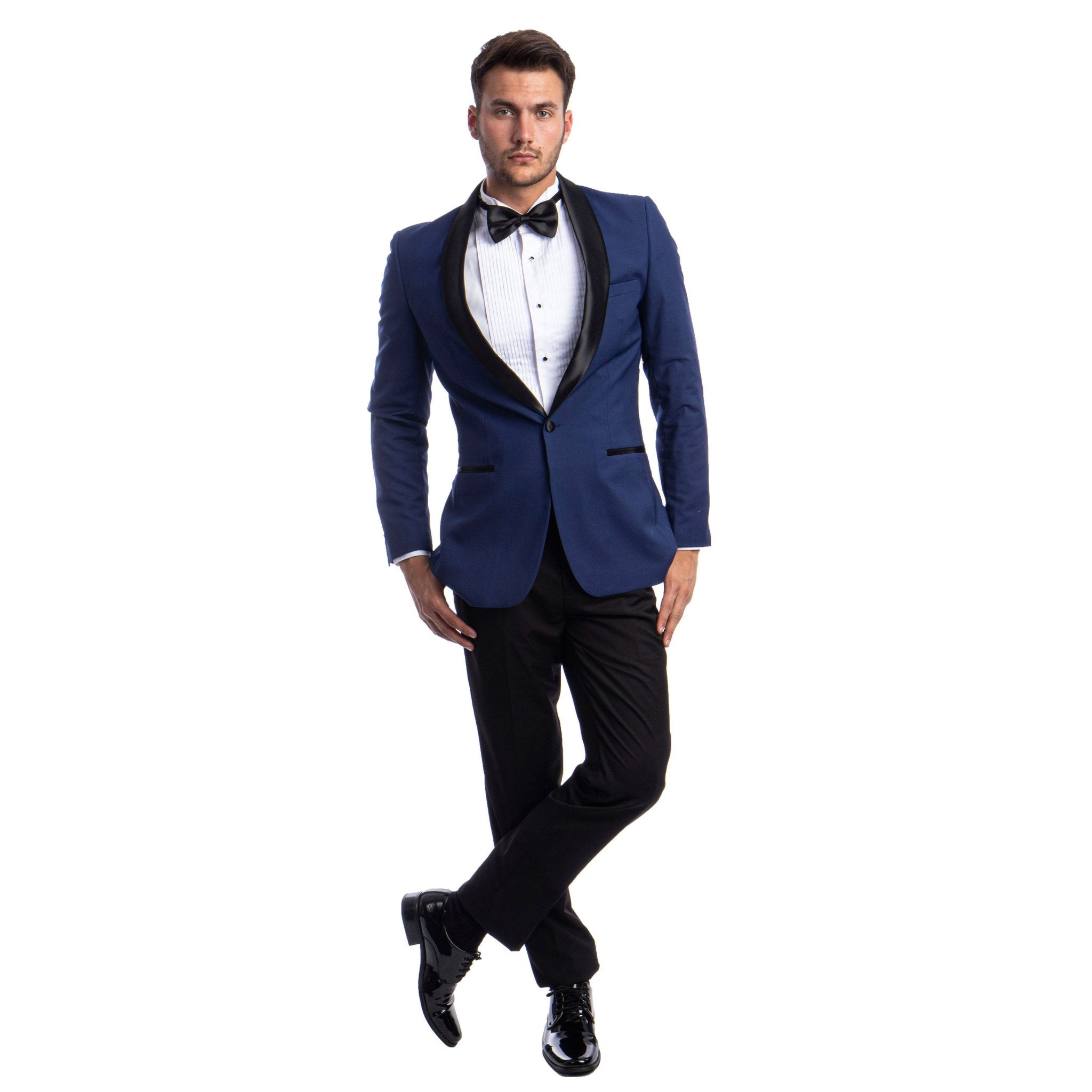 Men's 2pc Tuxedo Set W/ Satin Shawl Collar - Bundle Bus