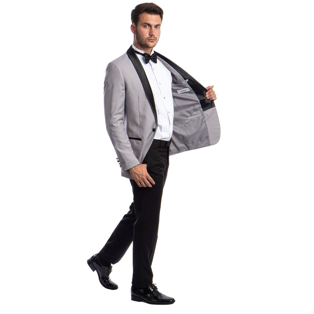 Men's 2pc Tuxedo Set W/ Satin Shawl Collar - Bundle Bus