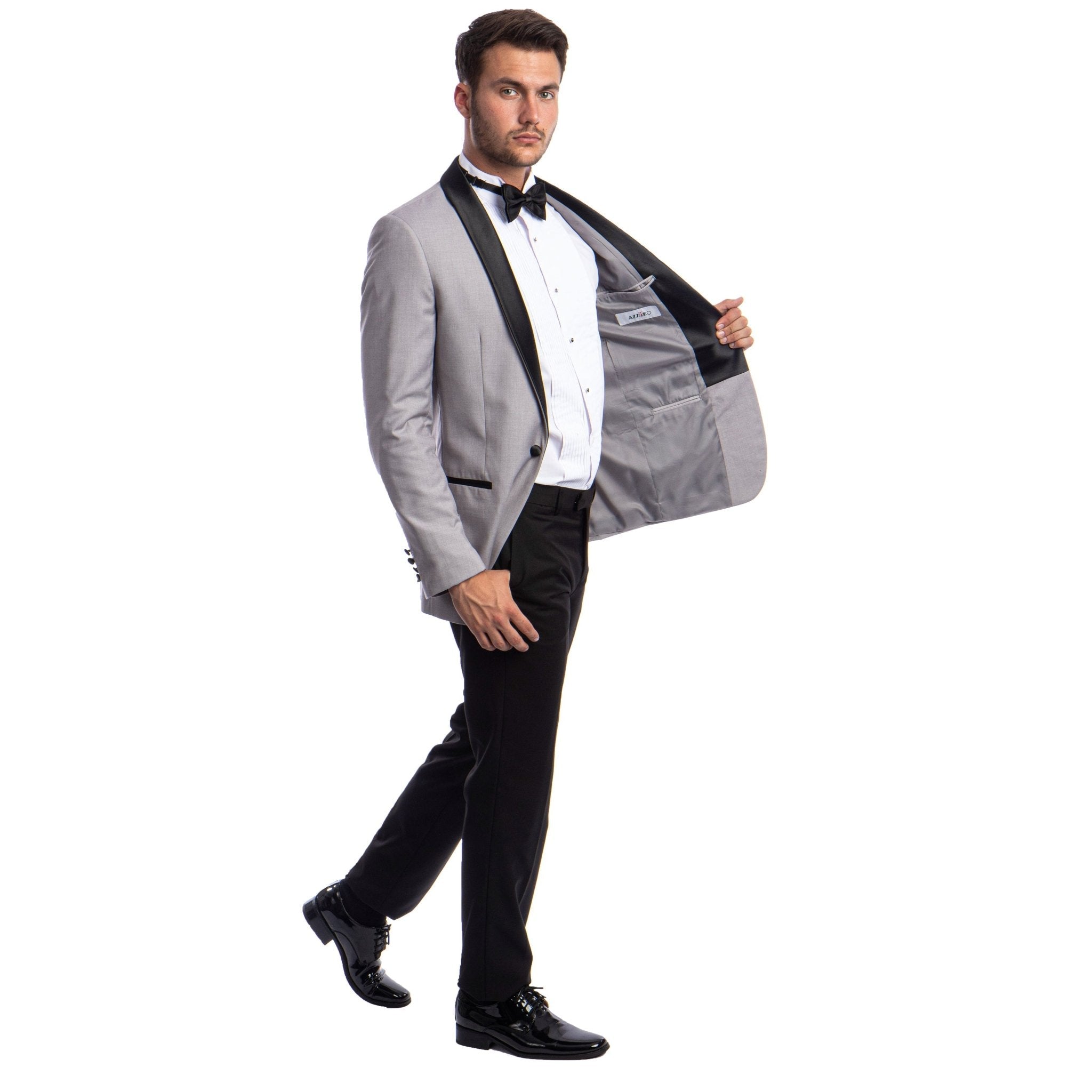 Men's 2pc Tuxedo Set W/ Satin Shawl Collar - Bundle Bus