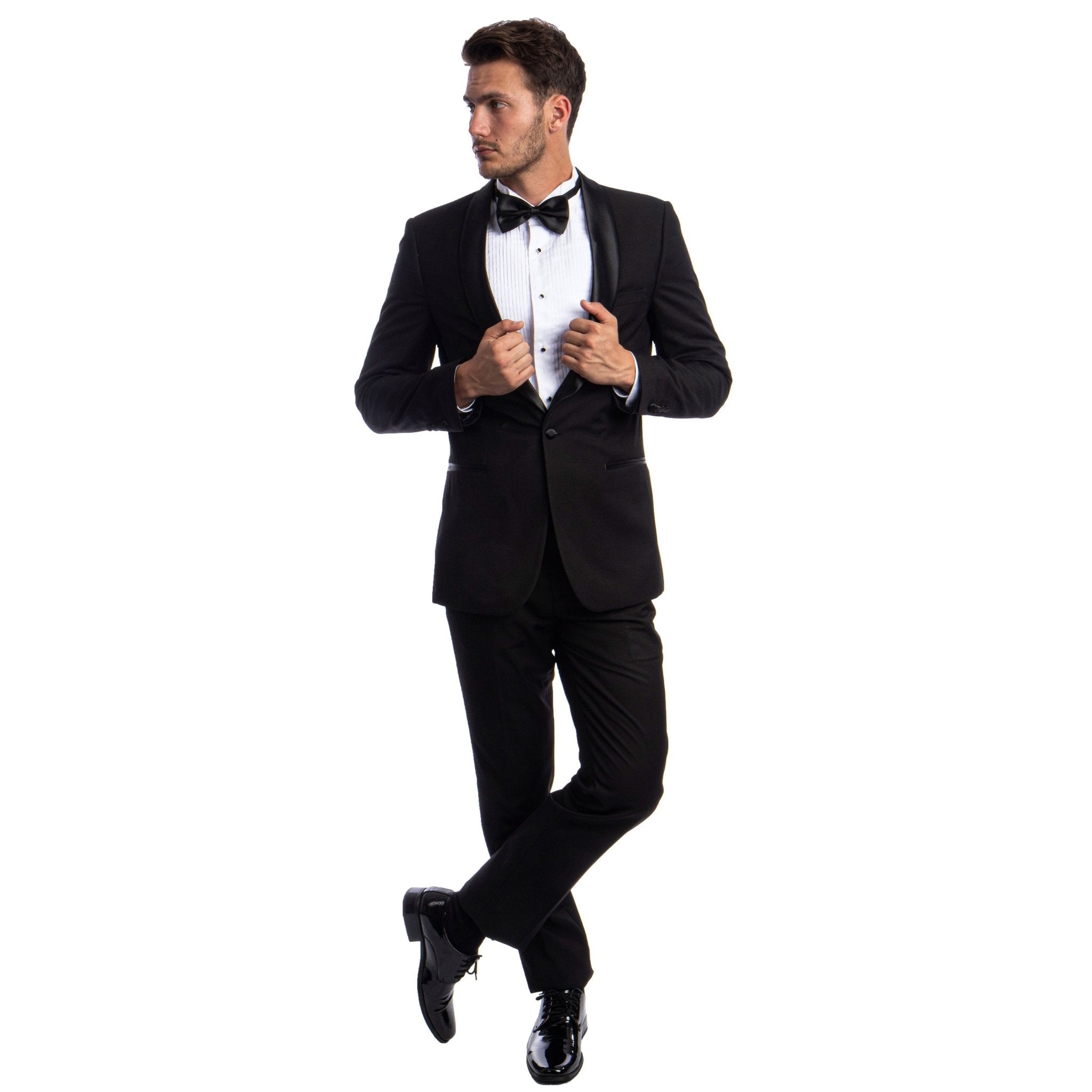 Men's 2pc Tuxedo Set W/ Satin Shawl Collar - Bundle Bus