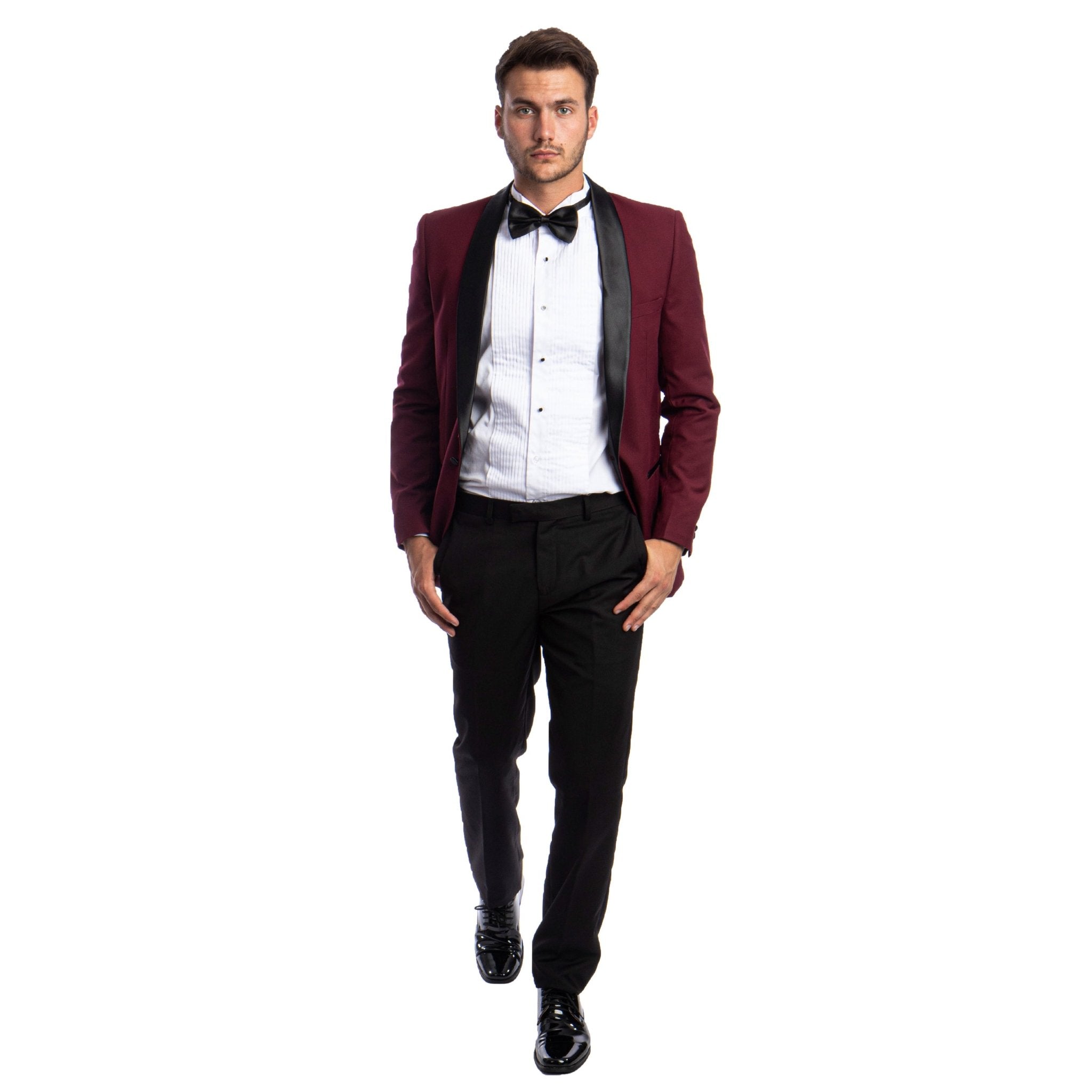 Men's 2pc Tuxedo Set W/ Satin Shawl Collar - Bundle Bus