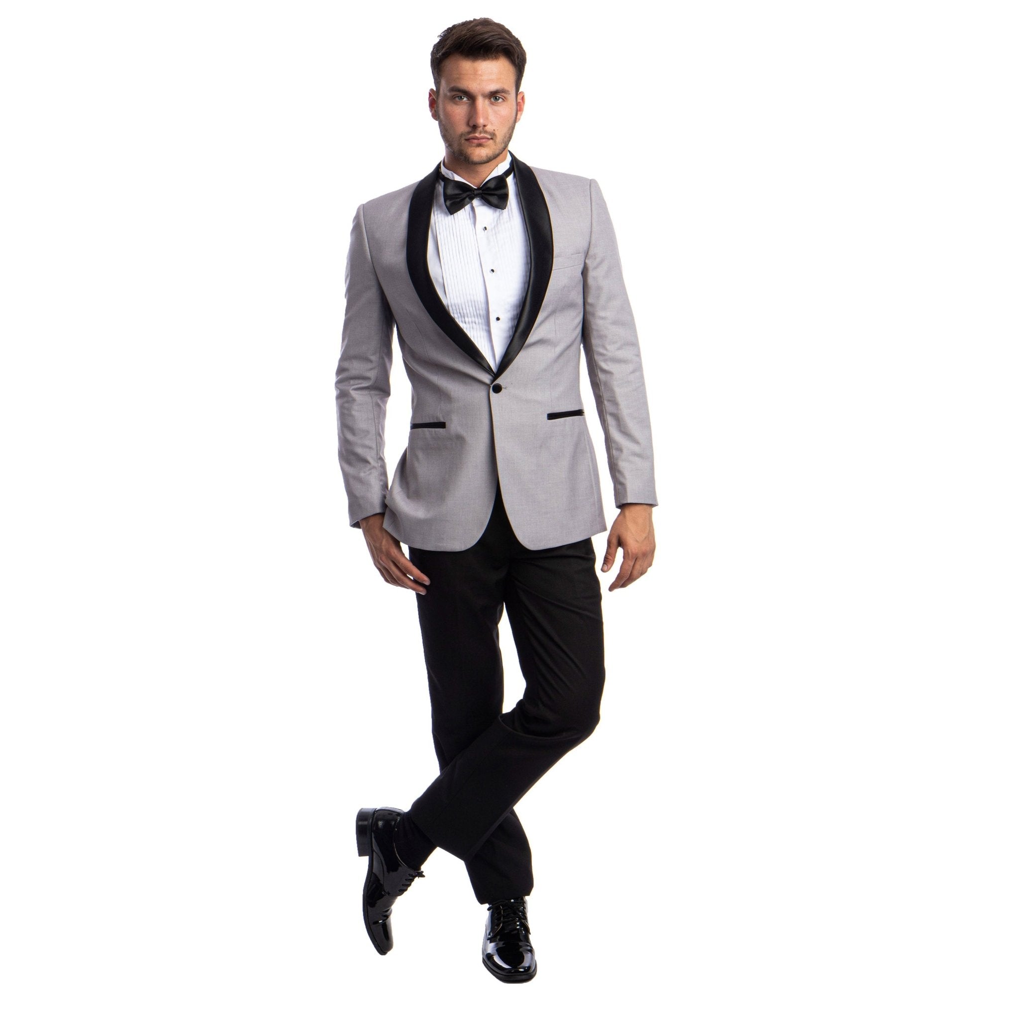 Men's 2pc Tuxedo Set W/ Satin Shawl Collar - Bundle Bus