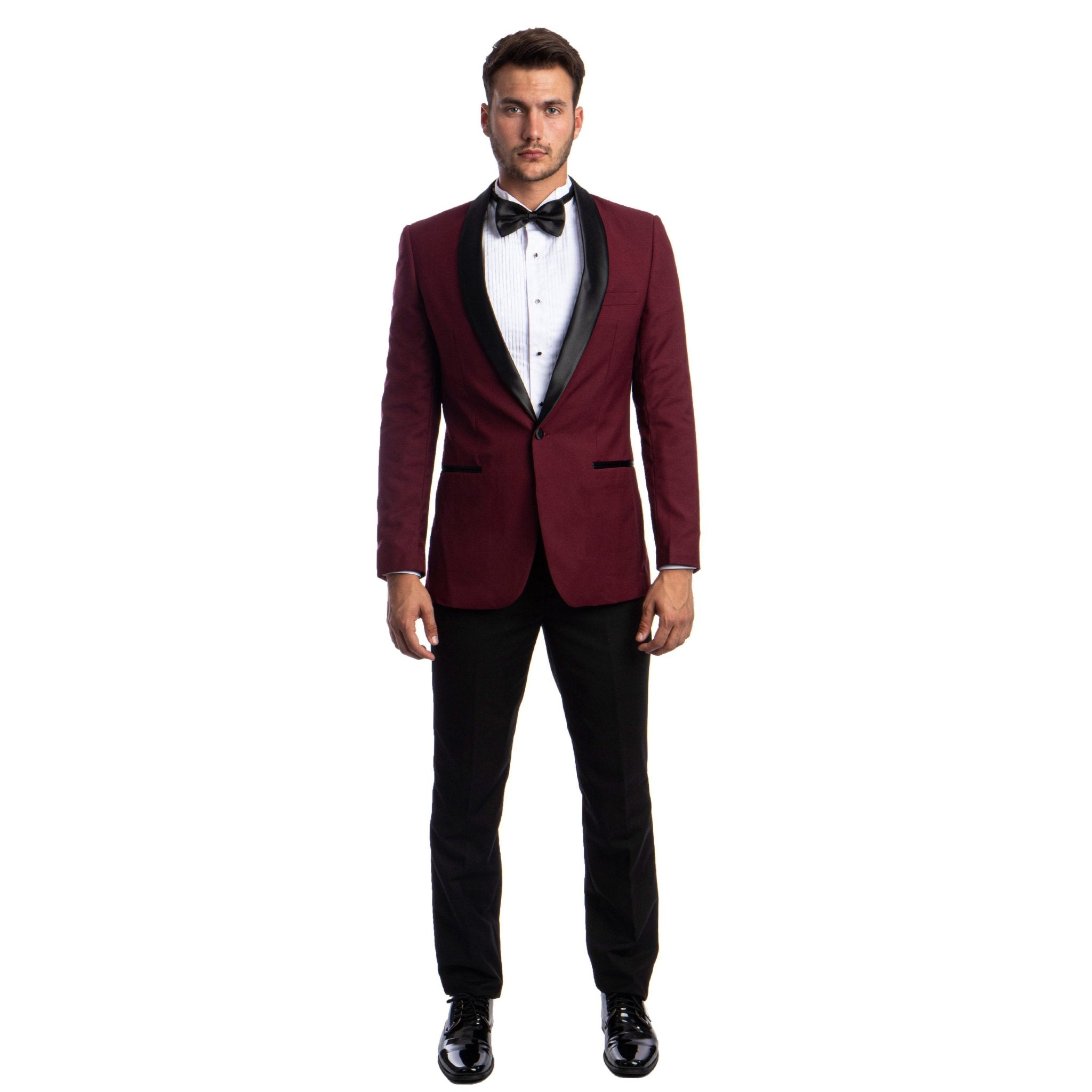 Men's 2pc Tuxedo Set W/ Satin Shawl Collar - Bundle Bus