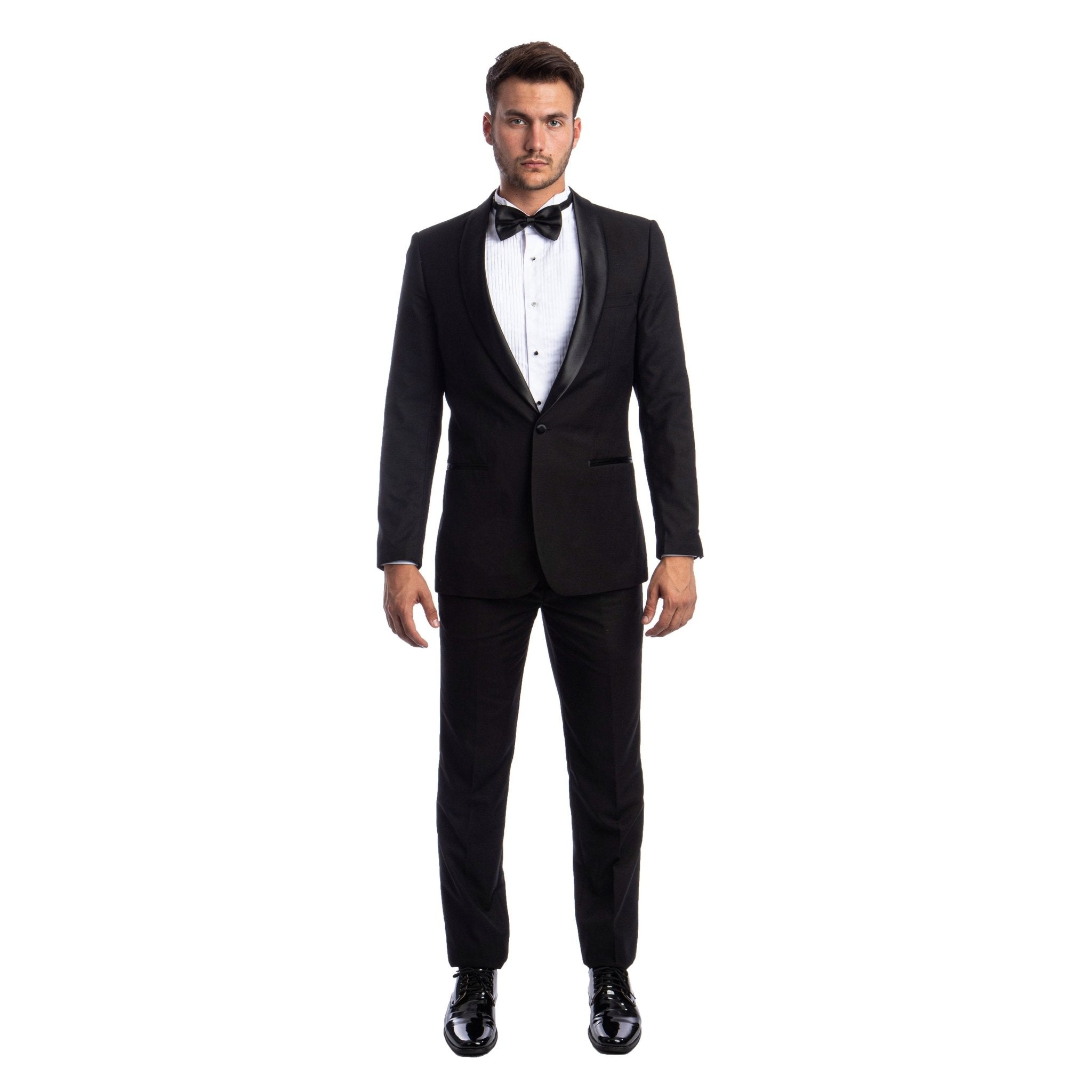 Men's 2pc Tuxedo Set W/ Satin Shawl Collar - Bundle Bus