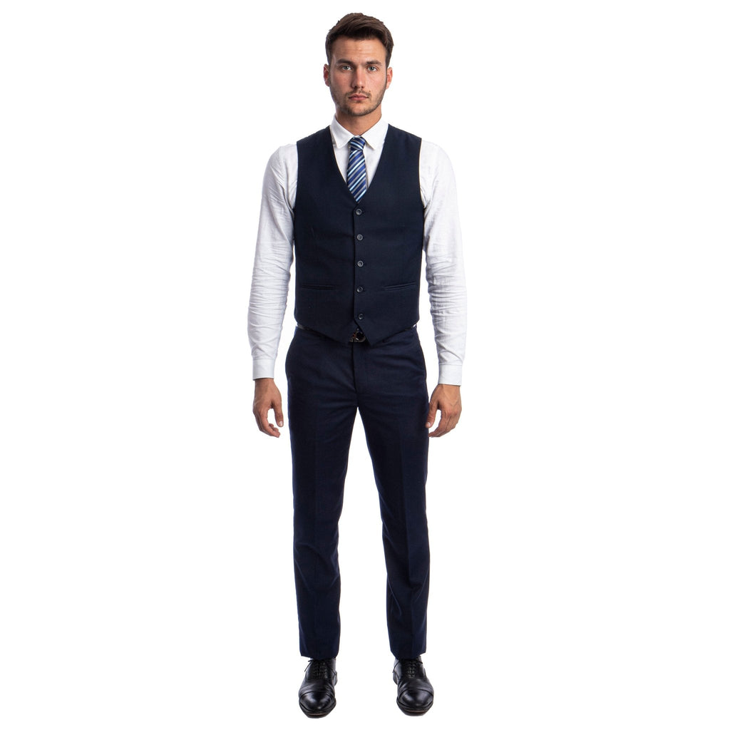 Men's 3pc Solid Suit, Notch Lapel - Bundle Bus