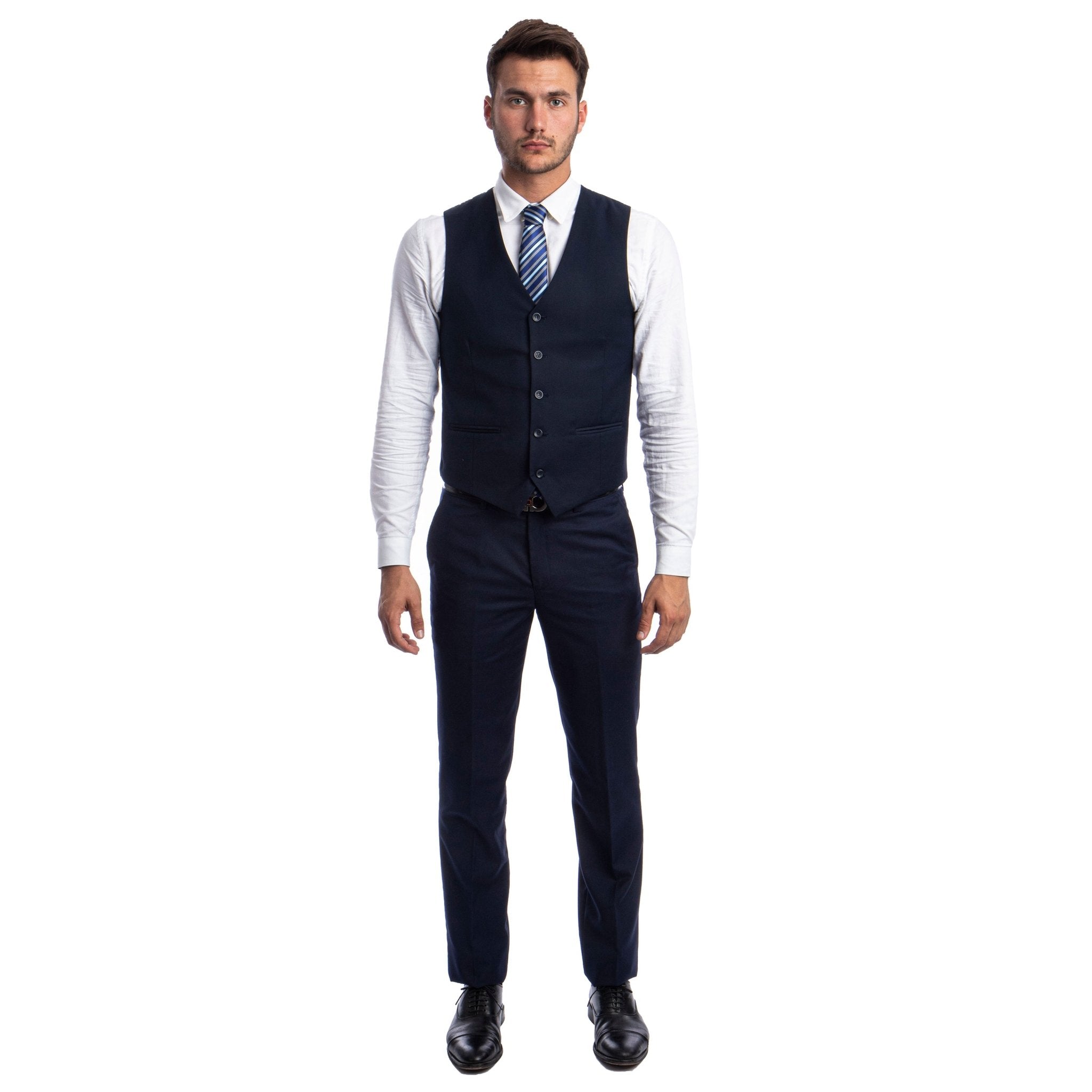 Men's 3pc Solid Suit, Notch Lapel - Bundle Bus