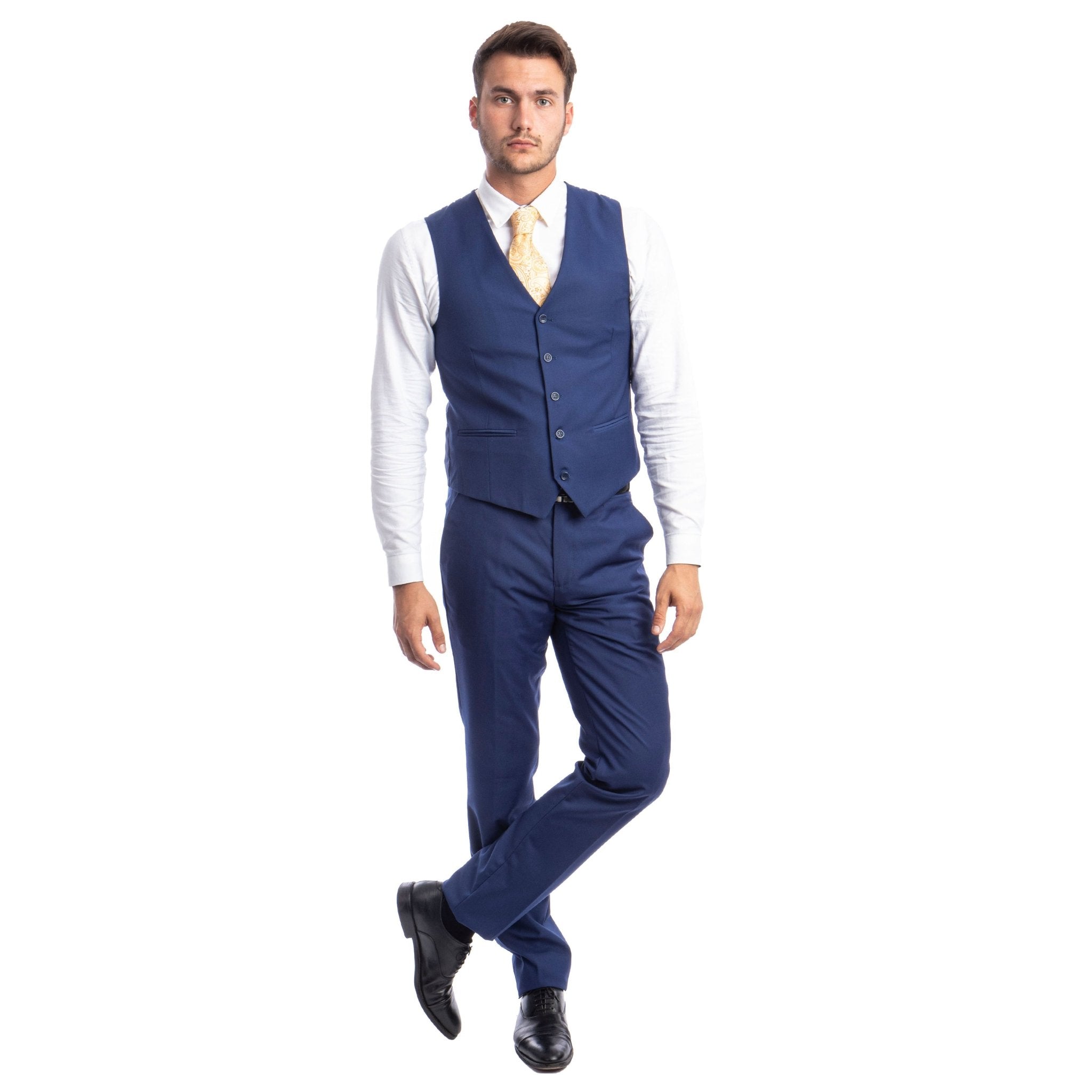 Men's 3pc Solid Suit, Notch Lapel - Bundle Bus