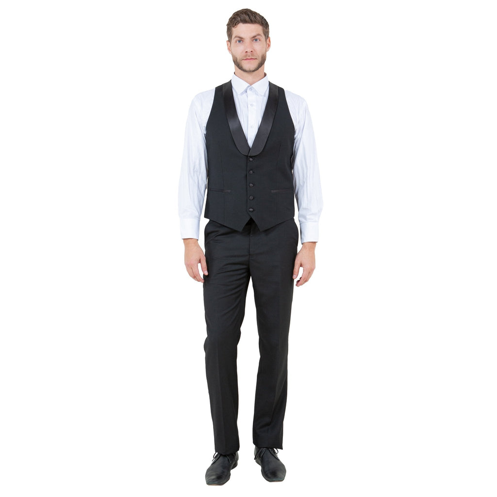 Men's 3pc Tuxedo w/ Satin Shawl Collar & Expandable Clip Pants - Bundle Bus