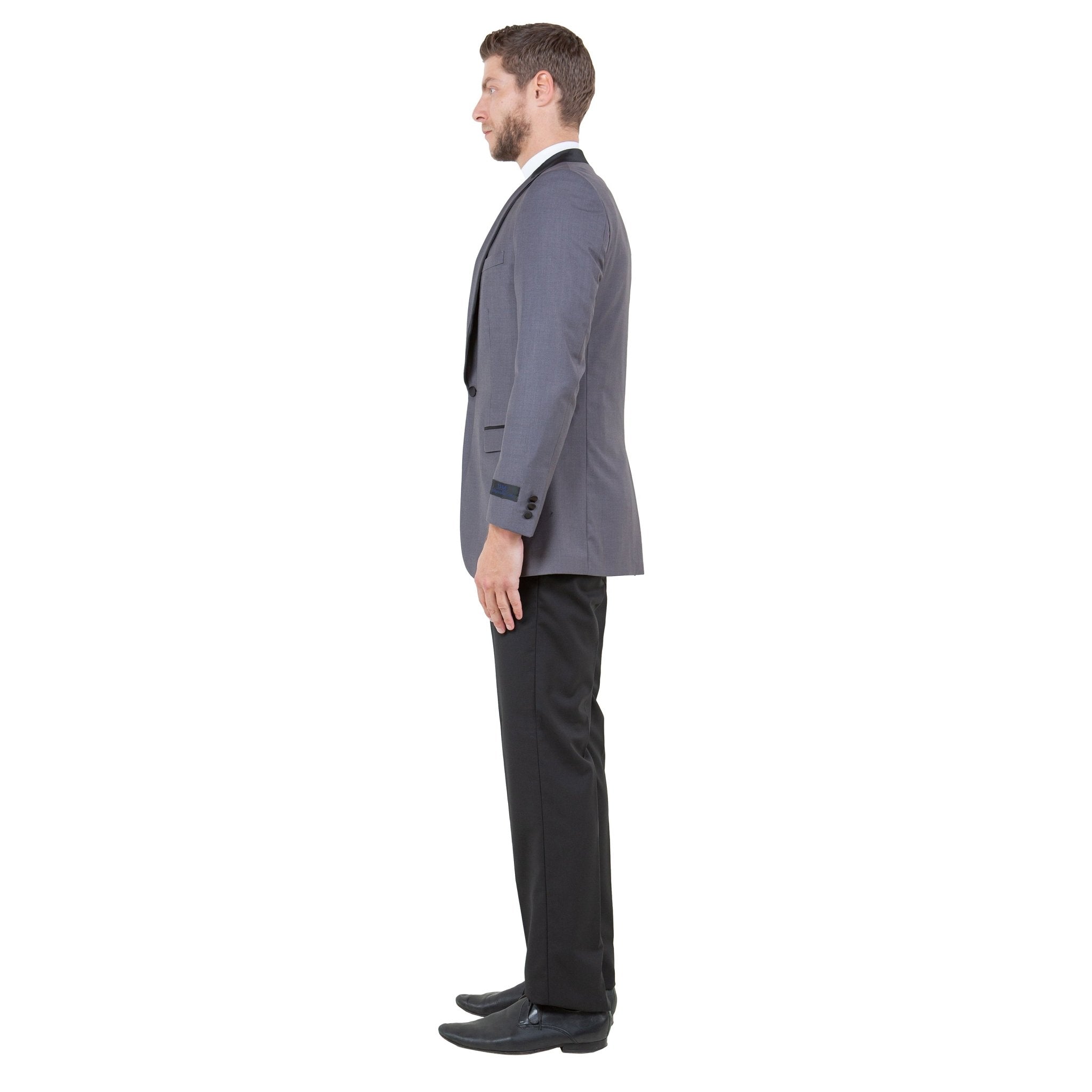 Men's 3pc Tuxedo w/ Satin Shawl Collar & Expandable Clip Pants - Bundle Bus