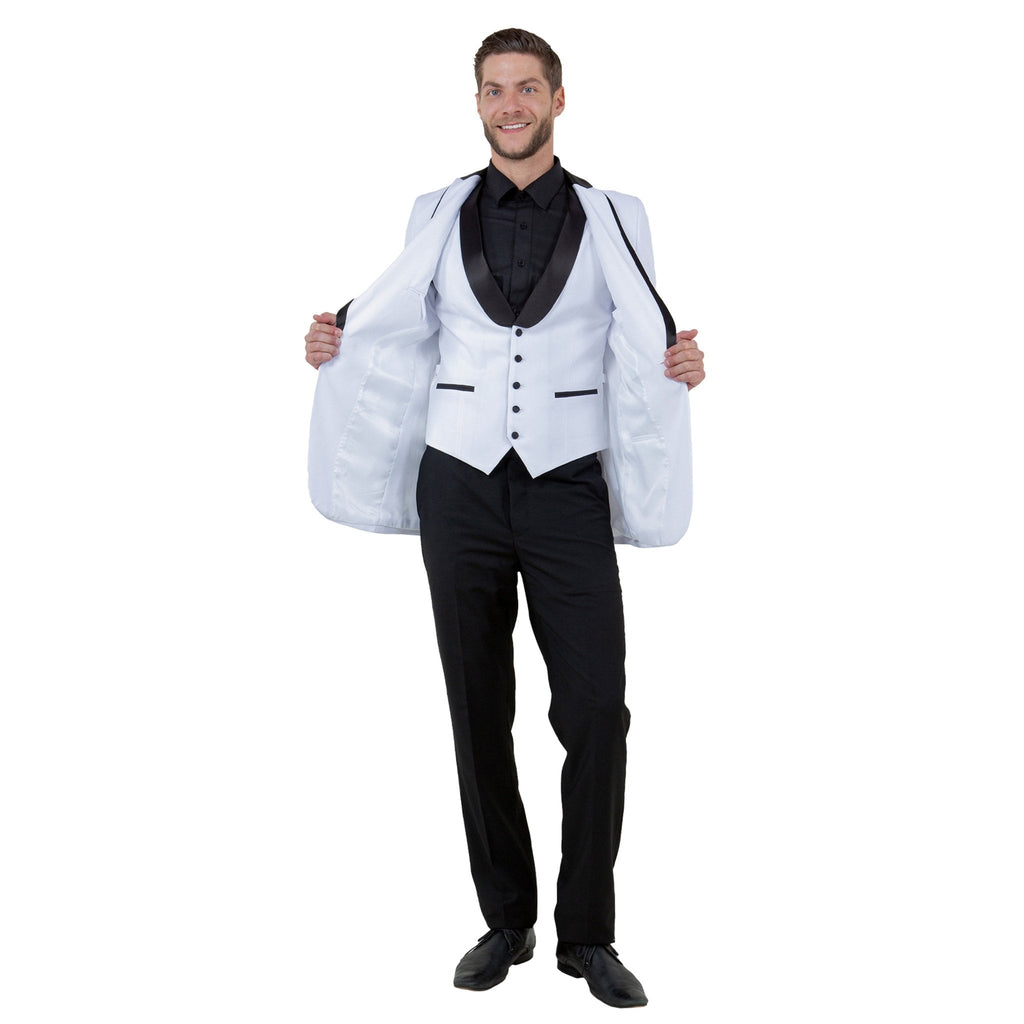 Men's 3pc Tuxedo w/ Satin Shawl Collar & Expandable Clip Pants - Bundle Bus