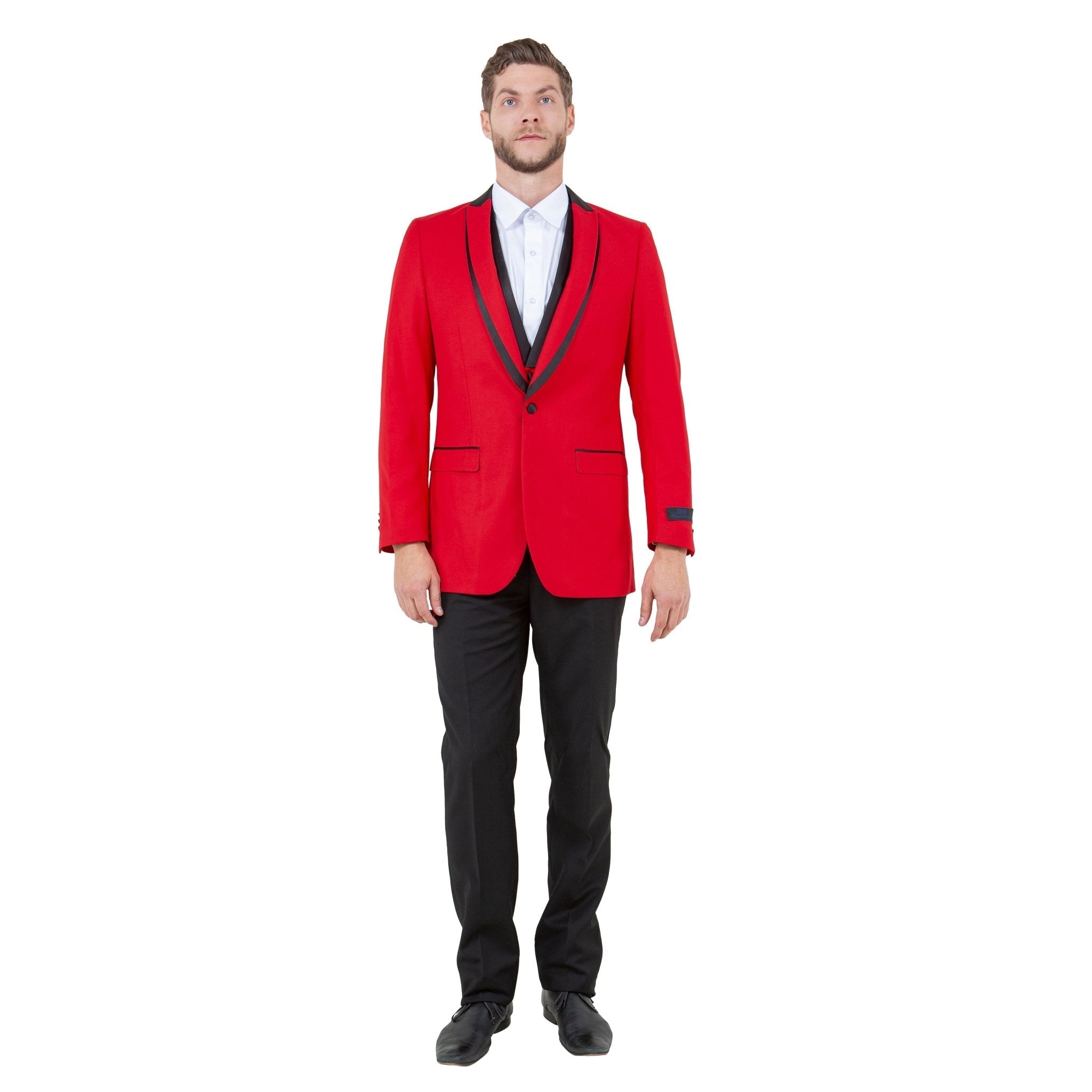 Men's 3pc Tuxedo w/ Satin Shawl Collar & Expandable Clip Pants - Bundle Bus
