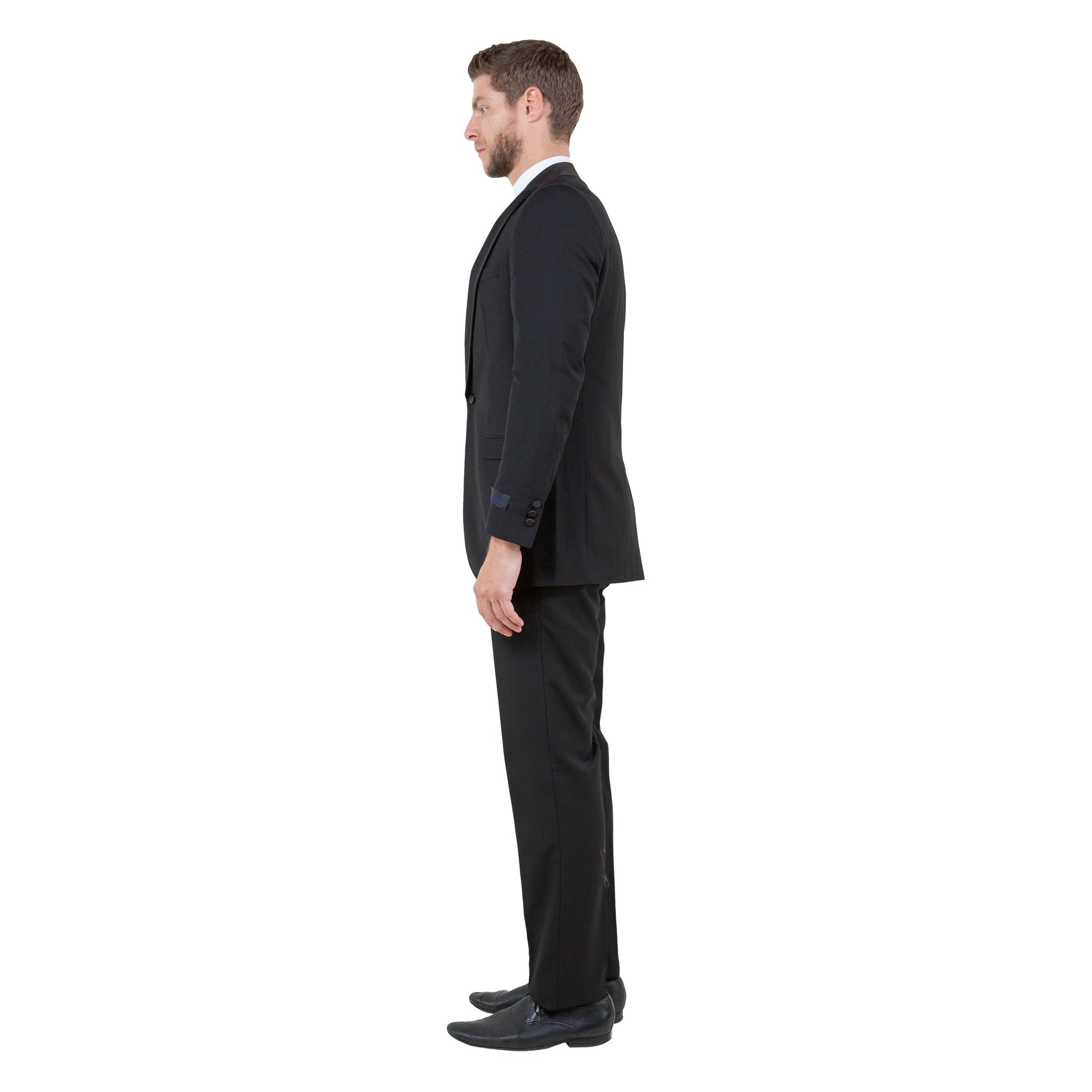 Men's 3pc Tuxedo w/ Satin Shawl Collar & Expandable Clip Pants - Bundle Bus