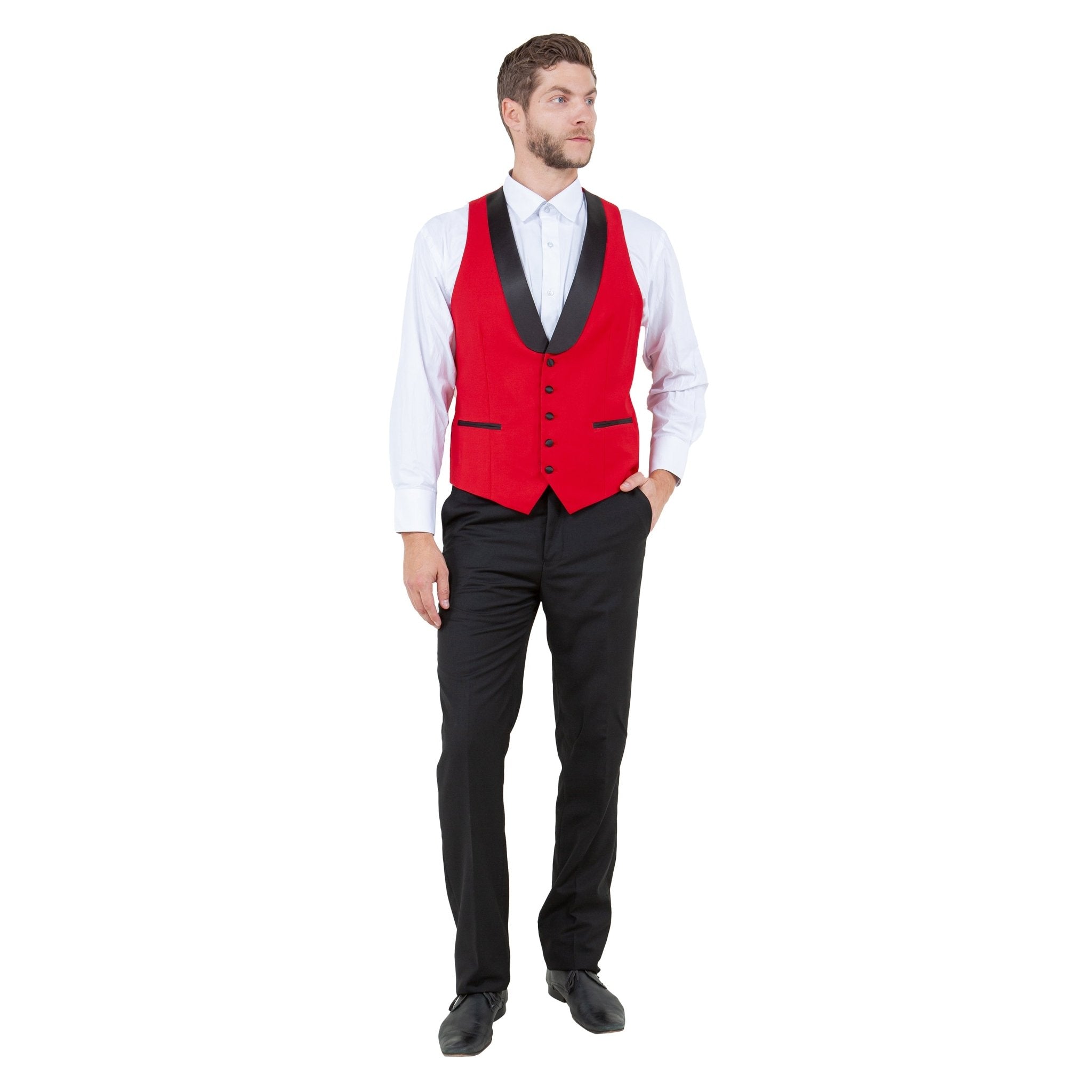 Men's 3pc Tuxedo w/ Satin Shawl Collar & Expandable Clip Pants - Bundle Bus