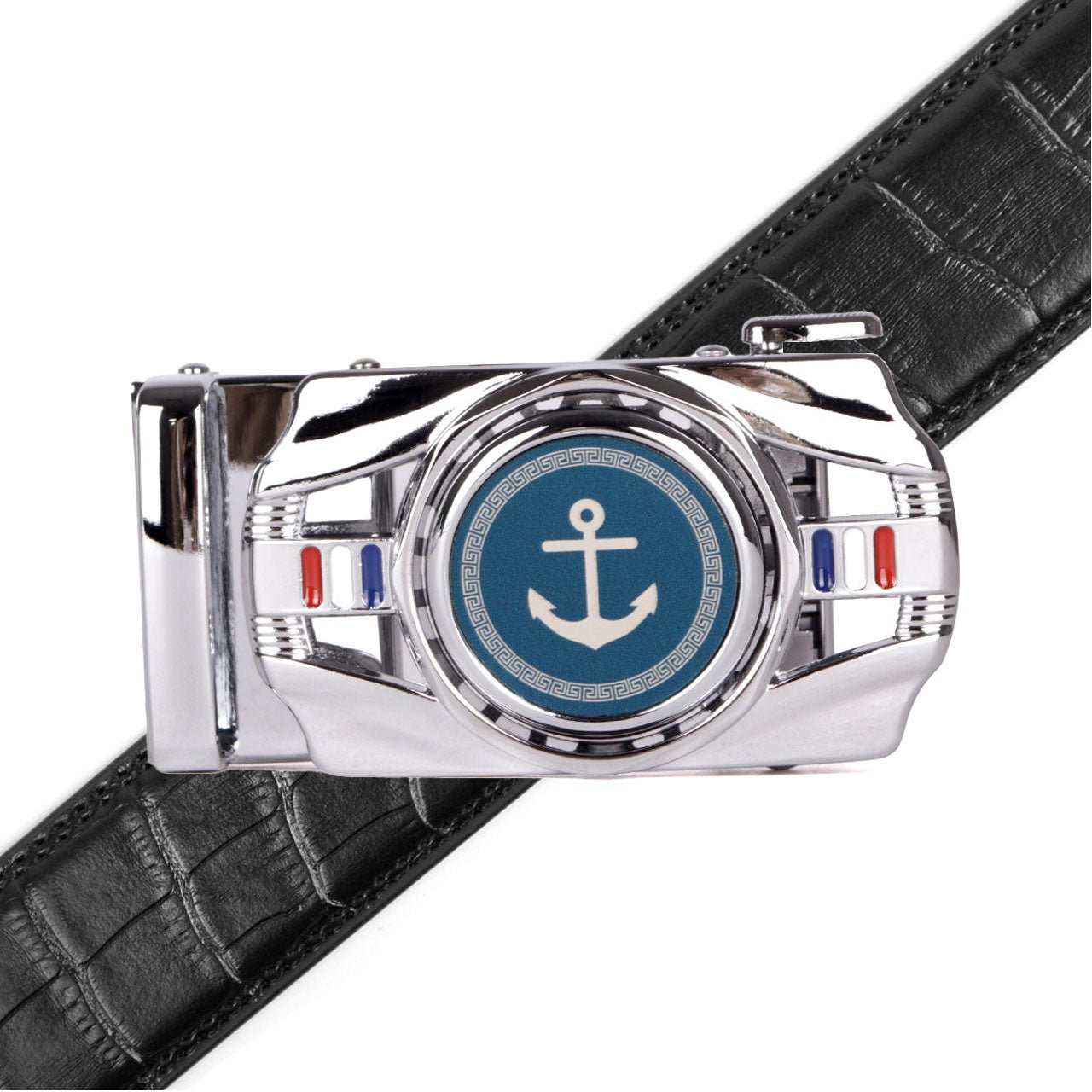 Men's Anchor Rotating Ratchet Belt-MGLBB58-SIL - Bundle Bus