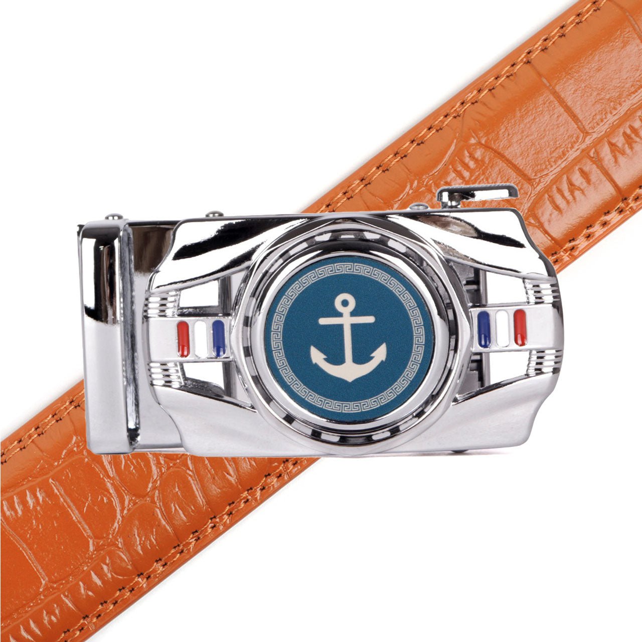 Men's Anchor Rotating Ratchet Belt-MGLBB58-SIL - Bundle Bus