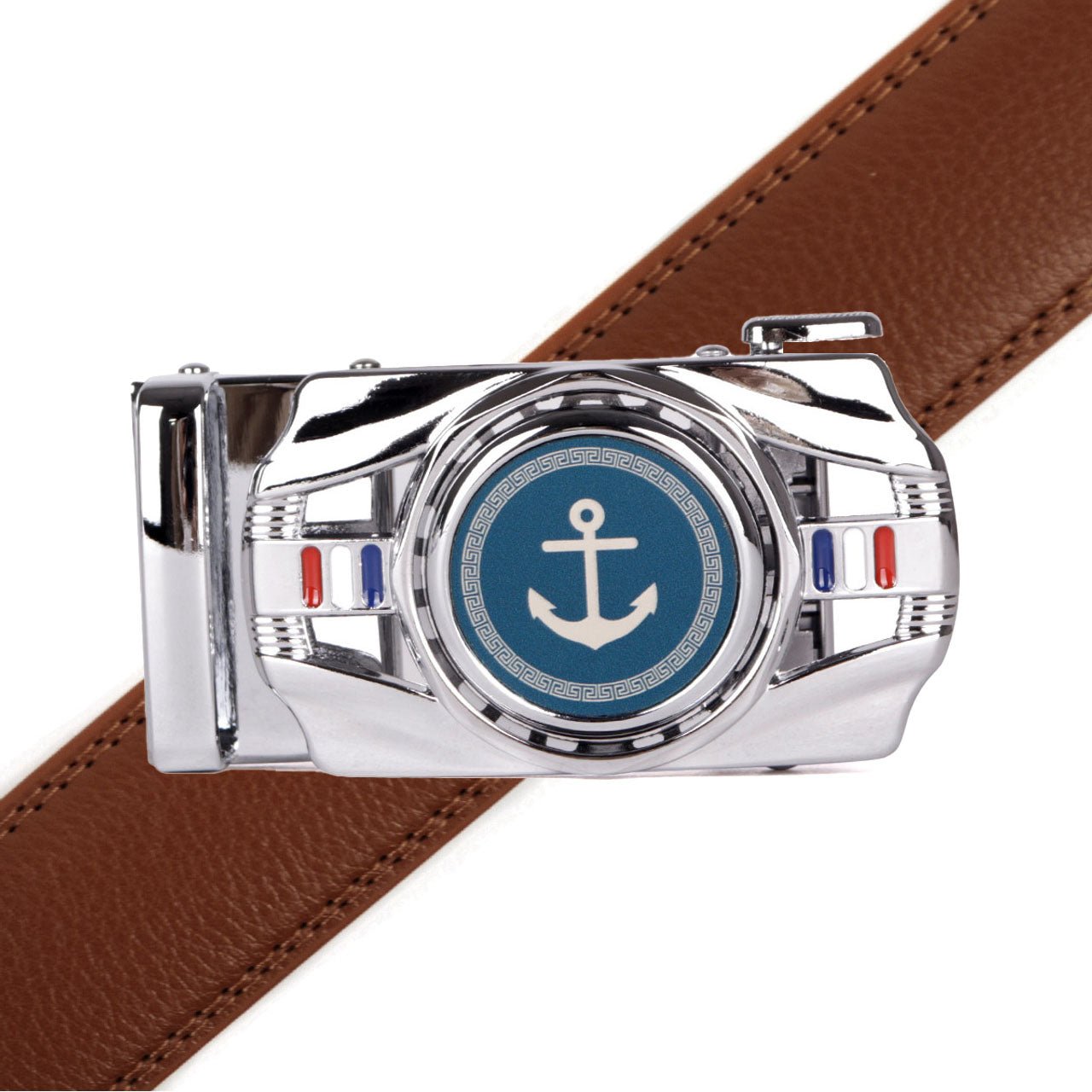 Men's Anchor Rotating Ratchet Belt-MGLBB58-SIL - Bundle Bus