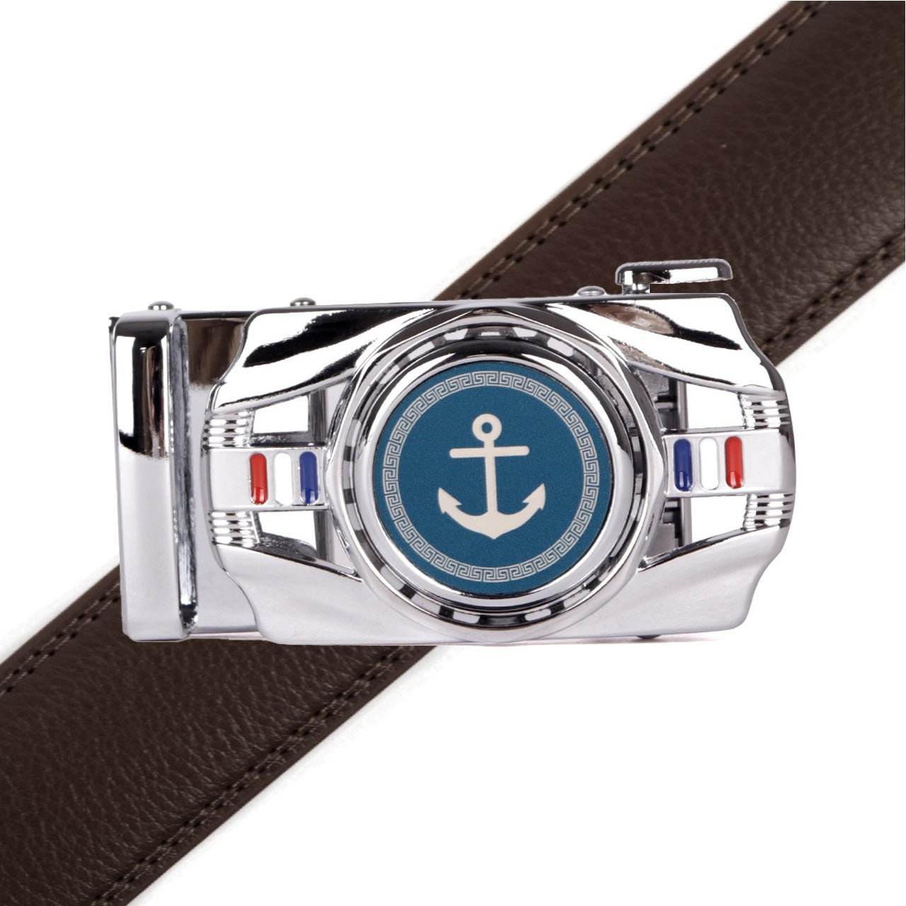 Men's Anchor Rotating Ratchet Belt-MGLBB58-SIL - Bundle Bus
