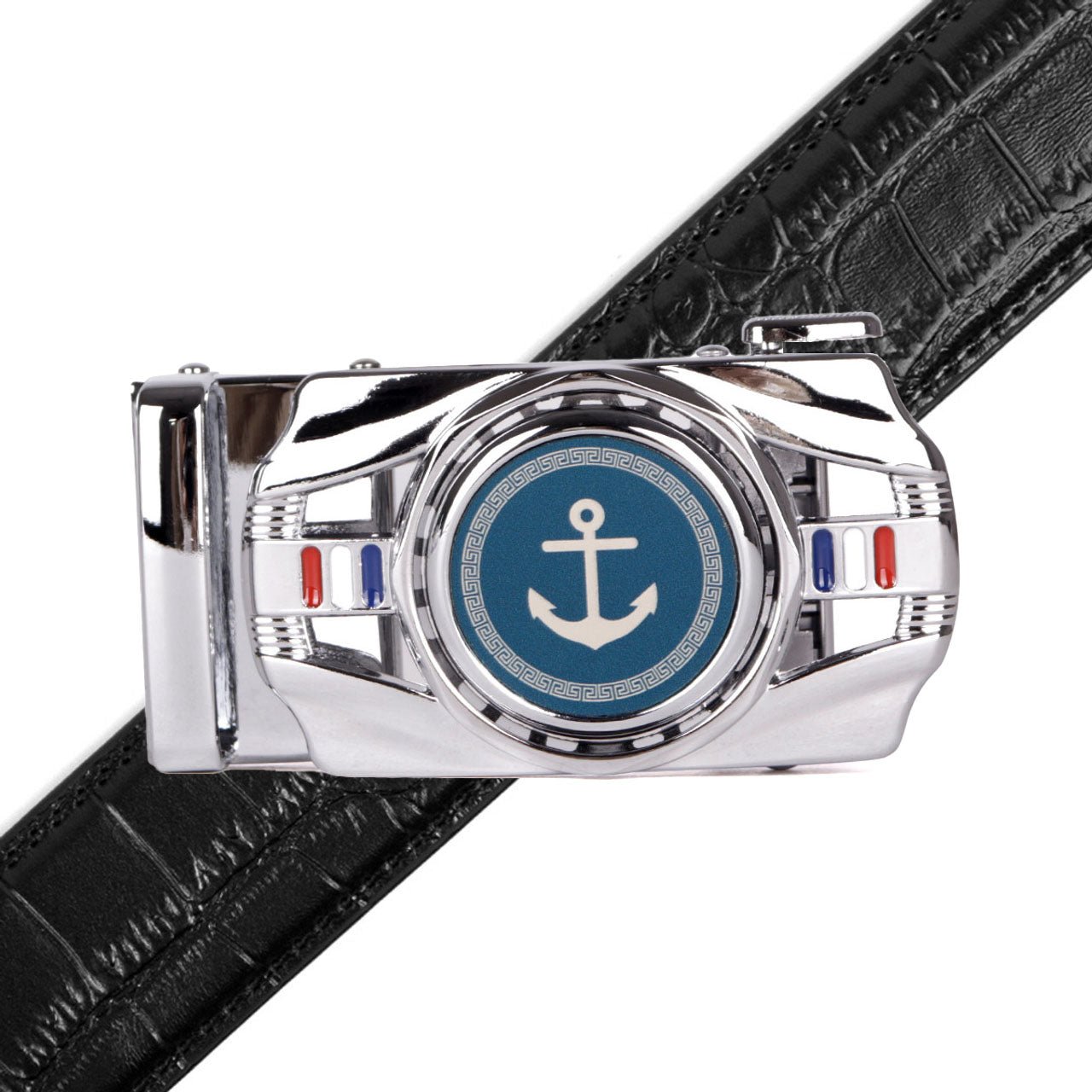 Men's Anchor Rotating Ratchet Belt-MGLBB58-SIL - Bundle Bus