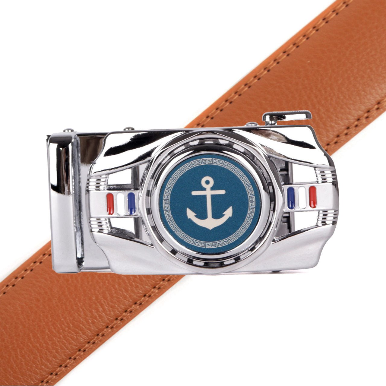 Men's Anchor Rotating Ratchet Belt-MGLBB58-SIL - Bundle Bus