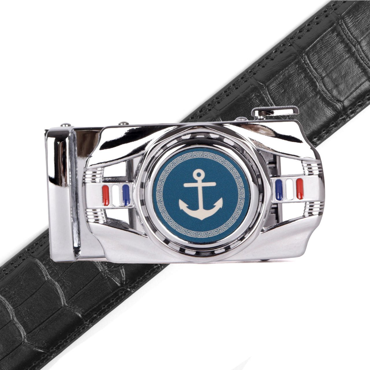 Men's Anchor Rotating Ratchet Belt-MGLBB58-SIL - Bundle Bus