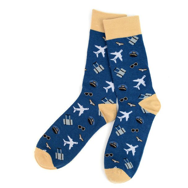 Men's Aviation Pilot Novelty Socks - NVS1924 - Bundle Bus