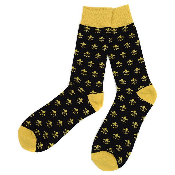 Men's Cotton Fleur-de-lis Novelty Socks- FLS01 - Bundle Bus