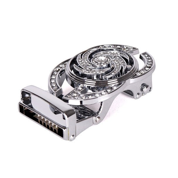 Men's Decor Rotating Bling Ratchet Belt-MGLBB59-SIL - Bundle Bus