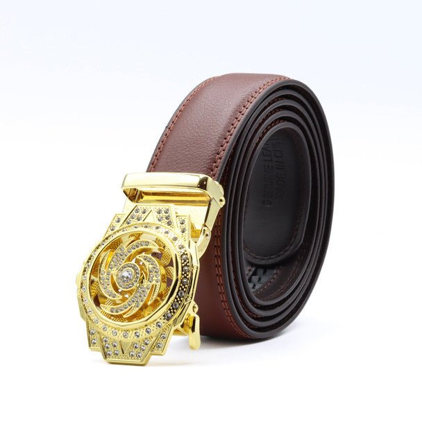 Men's Decor Rotating Bling Ratchet Belt-MGLBB60-GD - Bundle Bus