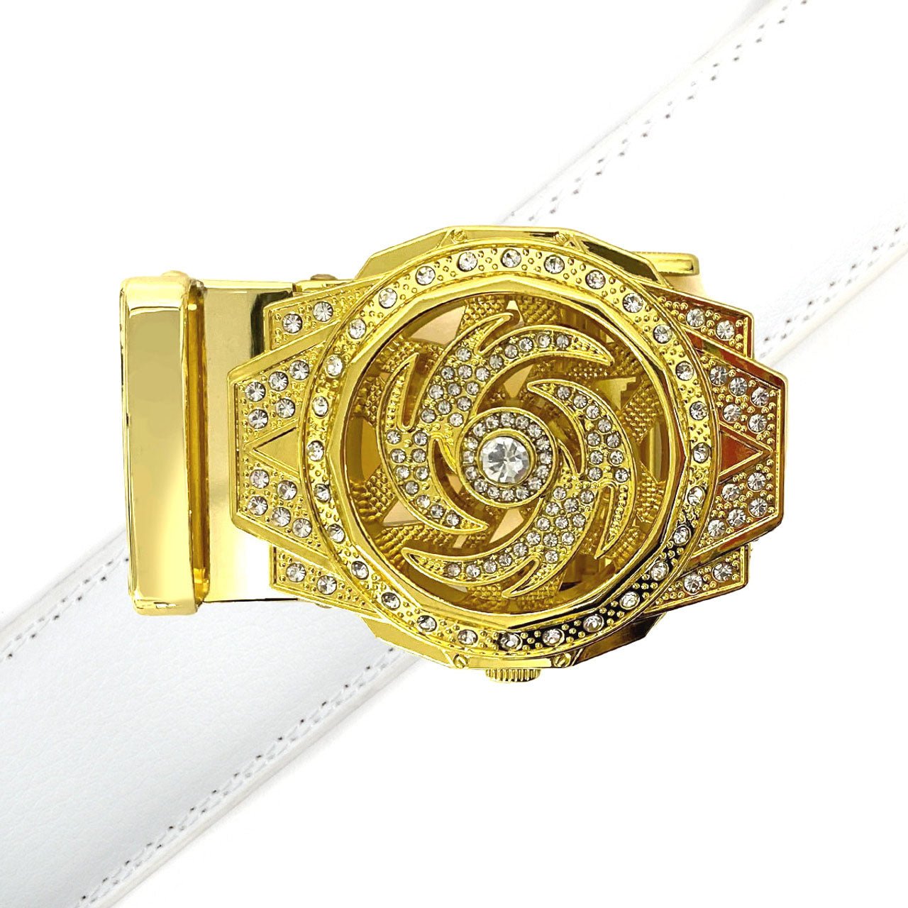 Men's Decor Rotating Bling Ratchet Belt-MGLBB60-GD - Bundle Bus